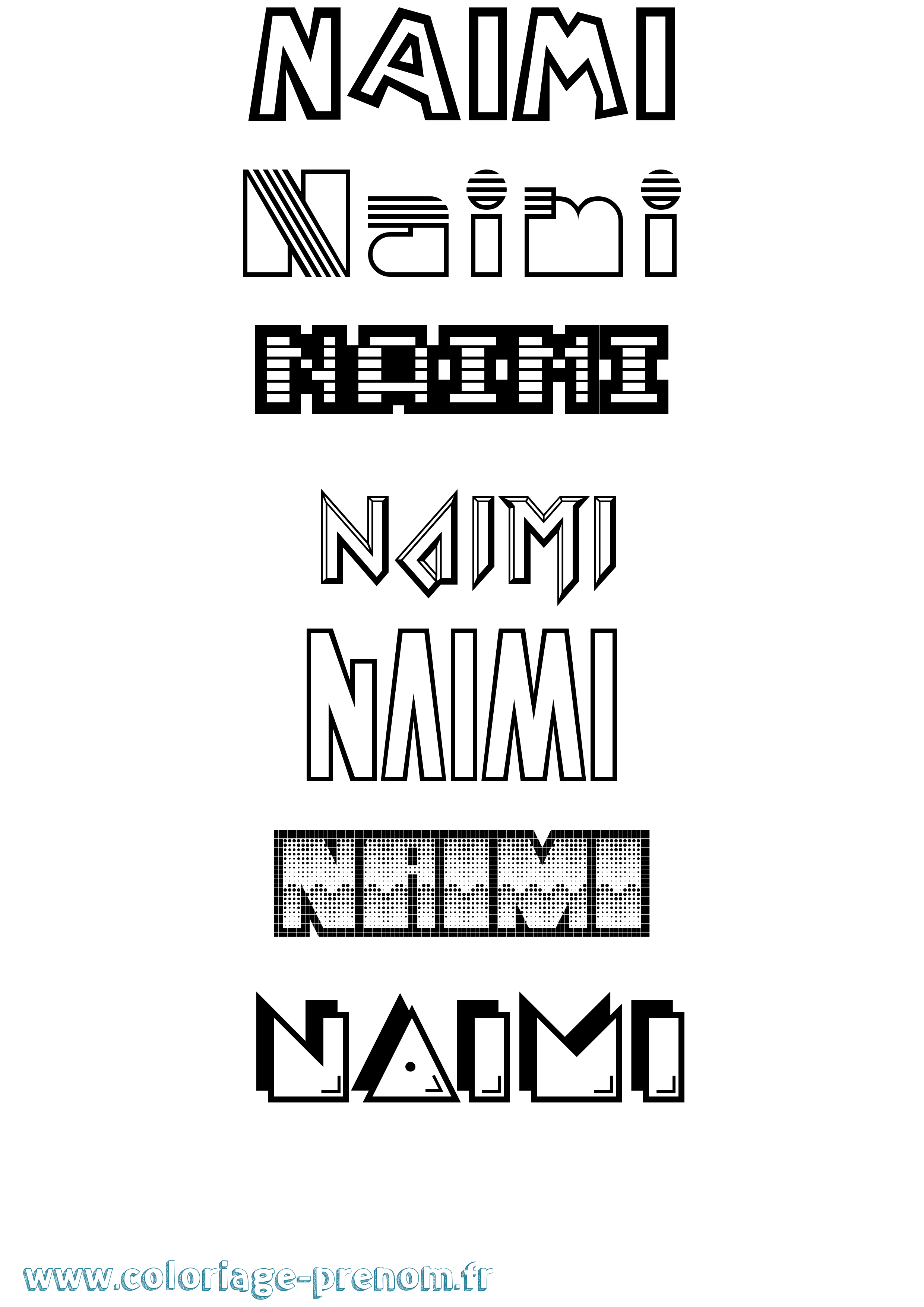 Coloriage Naimi Jeux Vidéos Coloriage prénom Naimi Jeux Vidéos