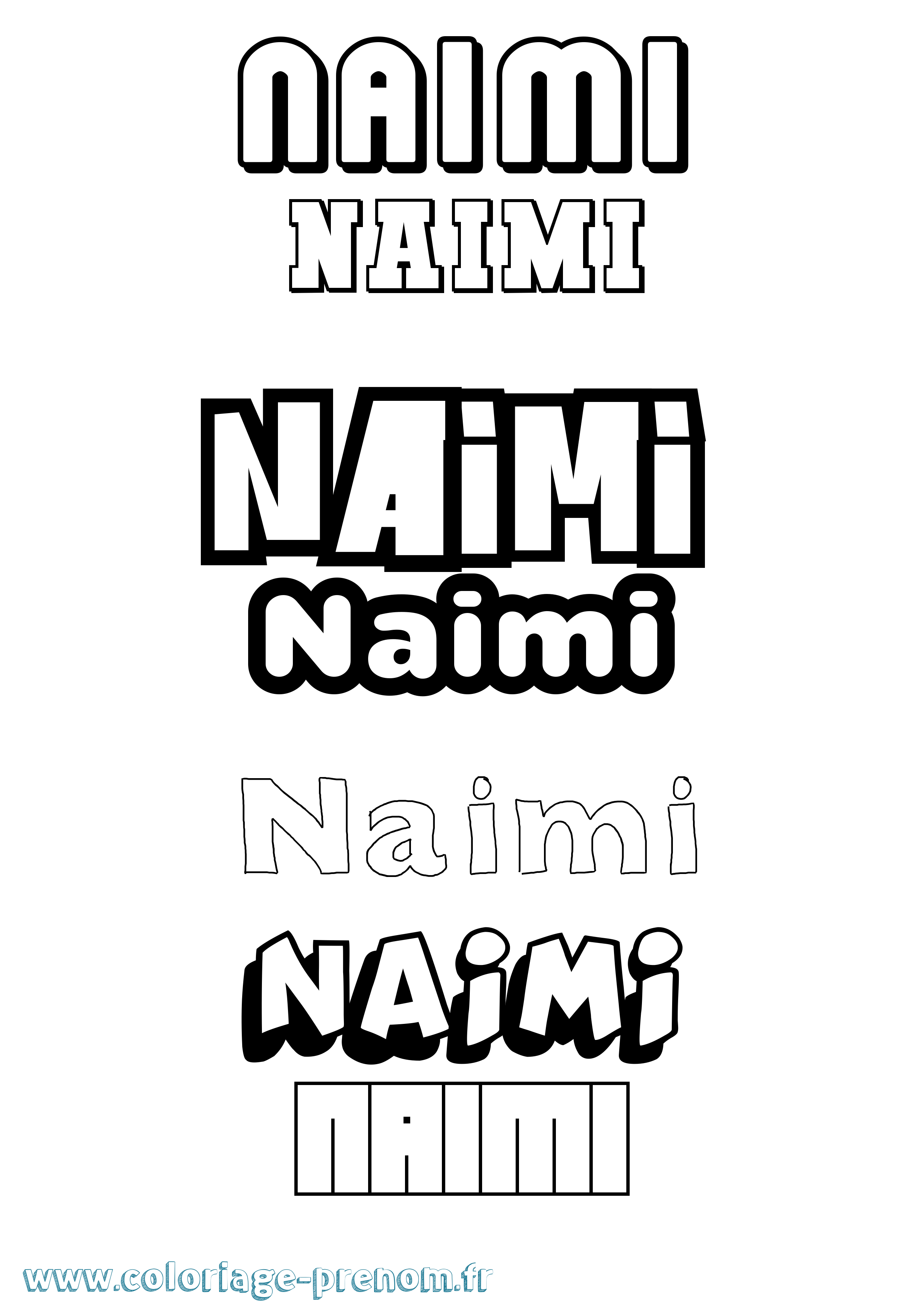 Coloriage Naimi Simple Coloriage prénom Naimi Simple