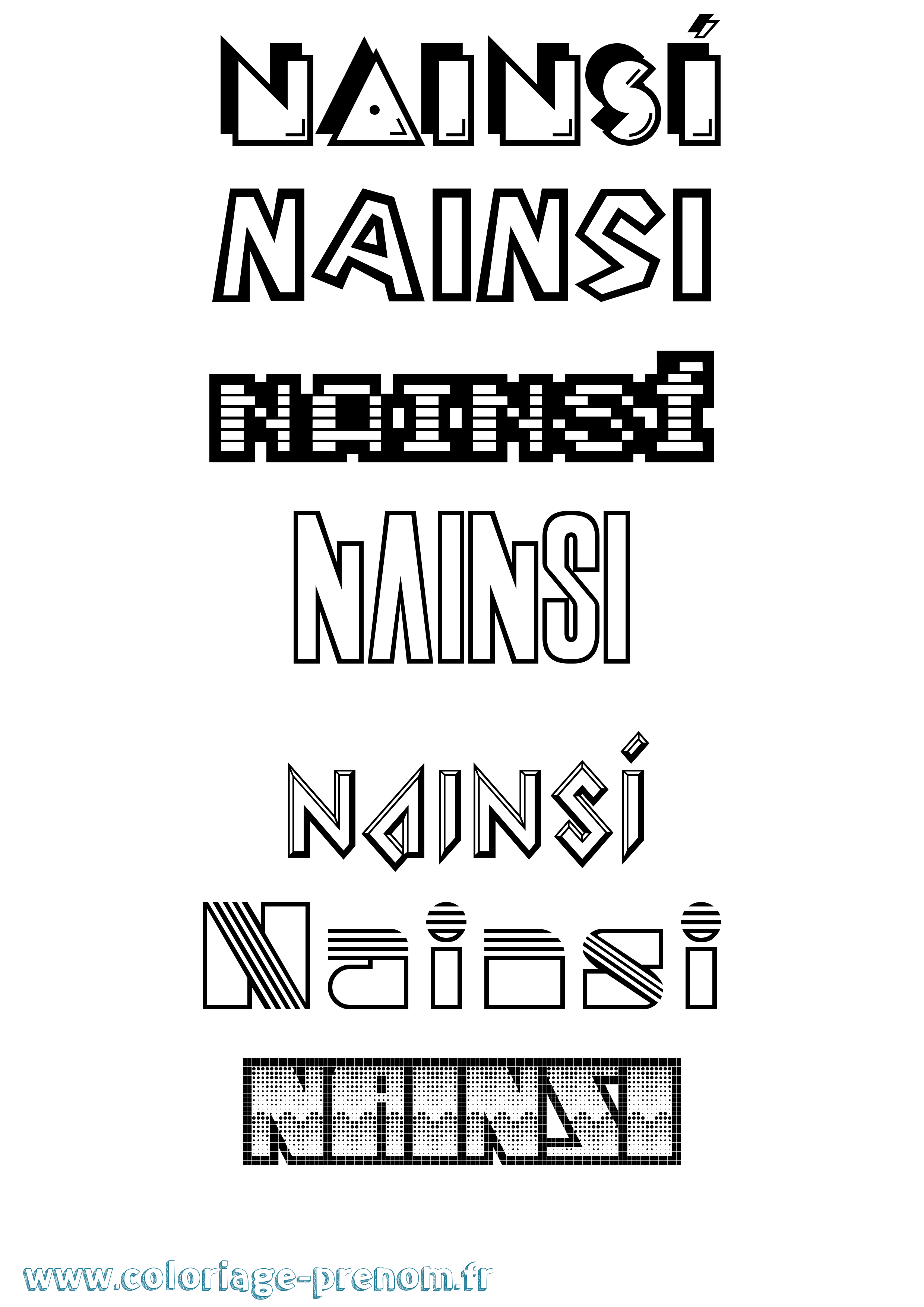 Coloriage Nainsí Jeux Vidéos Coloriage prénom Nainsí Jeux Vidéos