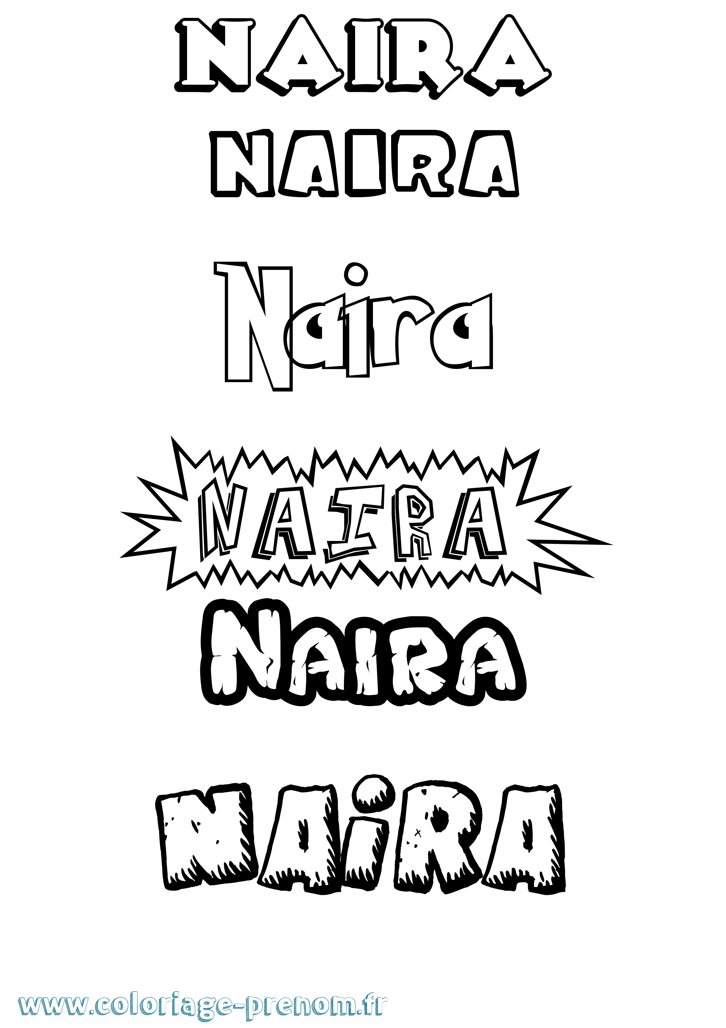 Coloriage Naira Dessin Animé Coloriage prénom Naira Dessin Animé