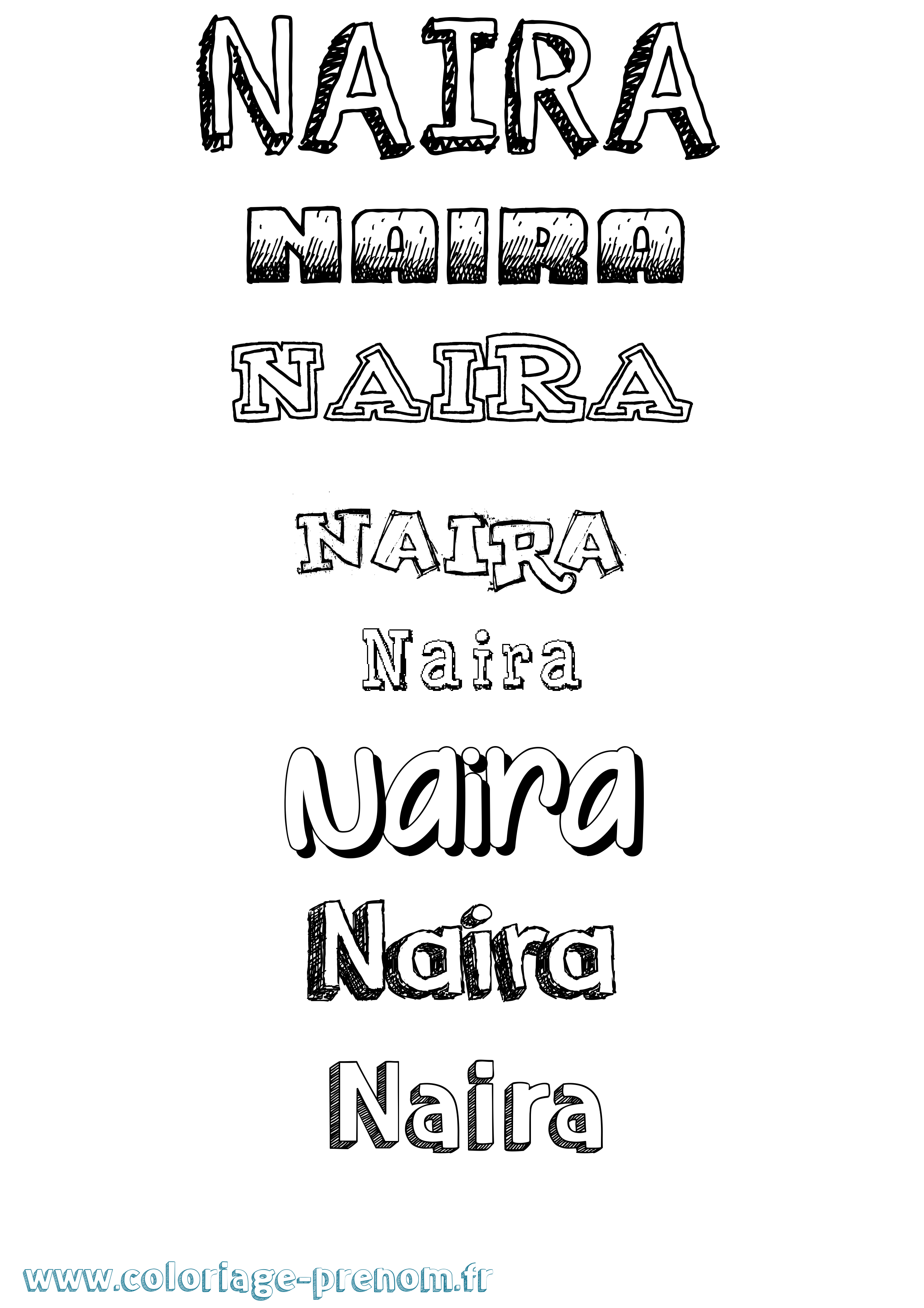 Coloriage Naira Dessiné Coloriage prénom Naira Dessiné