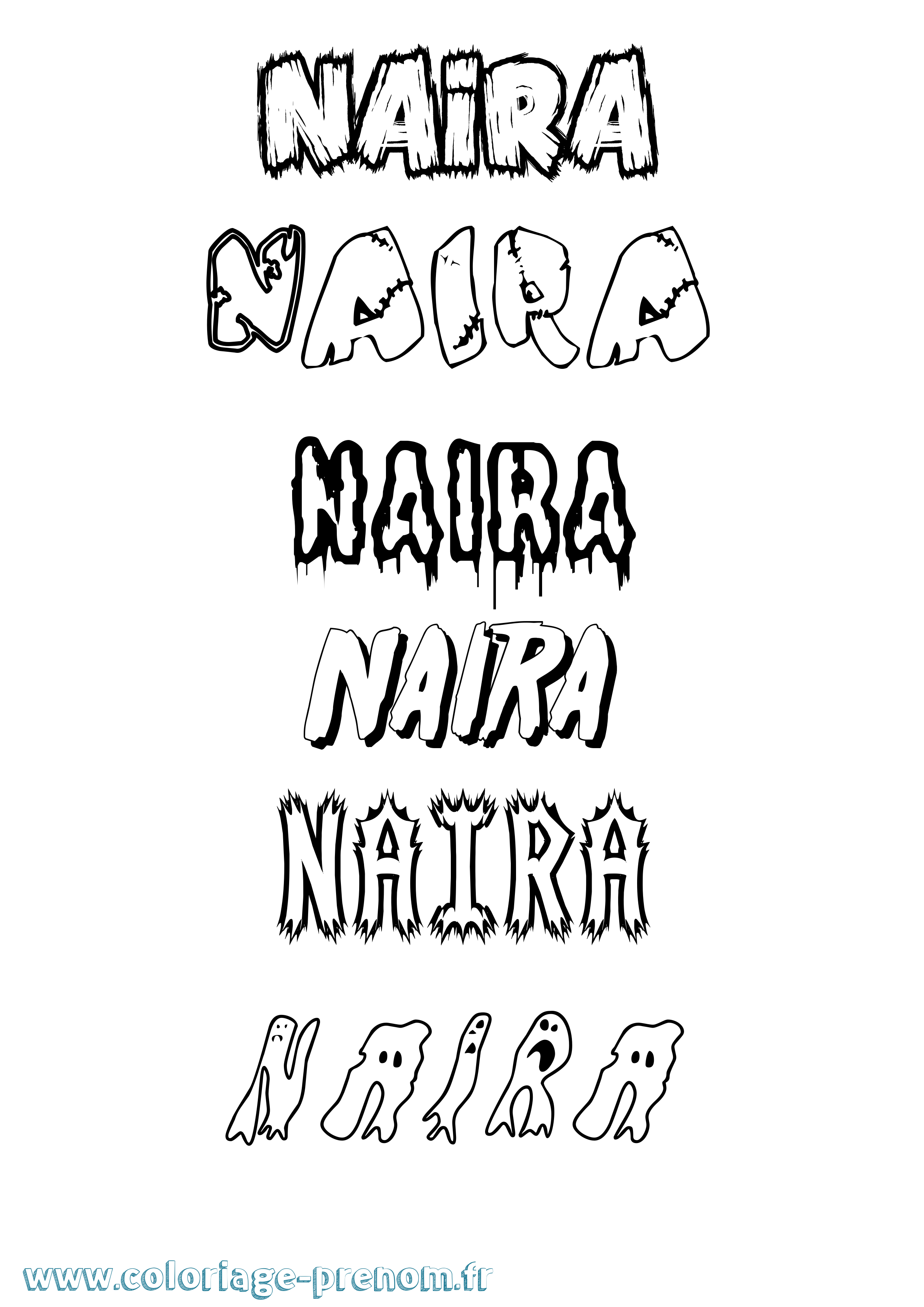 Coloriage Naira Frisson Coloriage prénom Naira Frisson