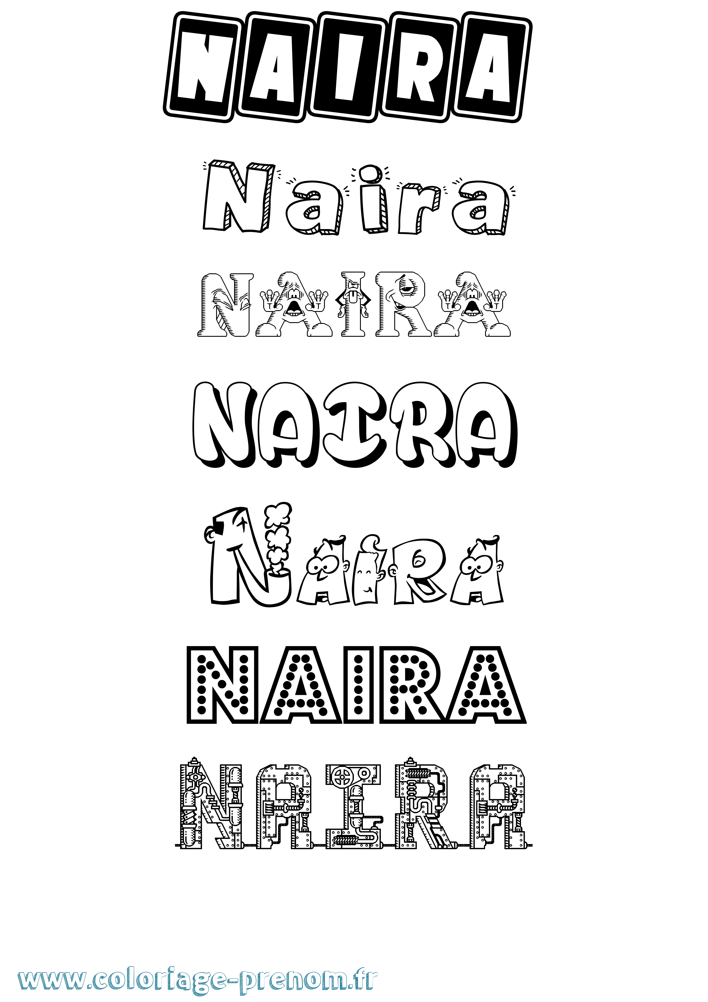 Coloriage Naira Fun Coloriage prénom Naira Fun