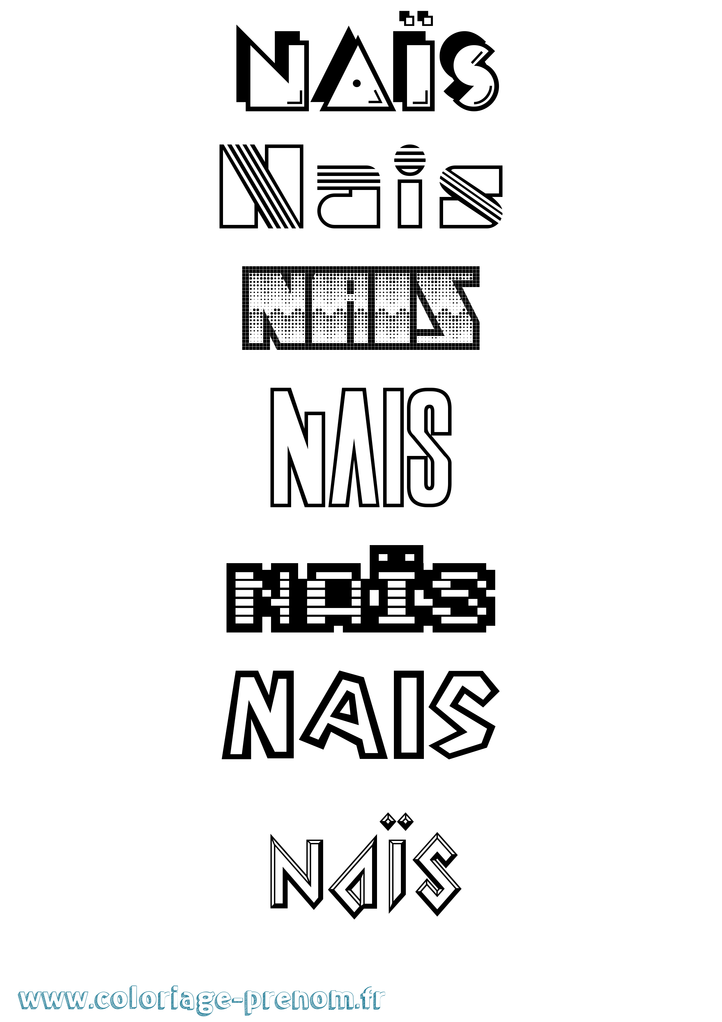 Coloriage Naïs Jeux Vidéos Coloriage prénom Naïs Jeux Vidéos