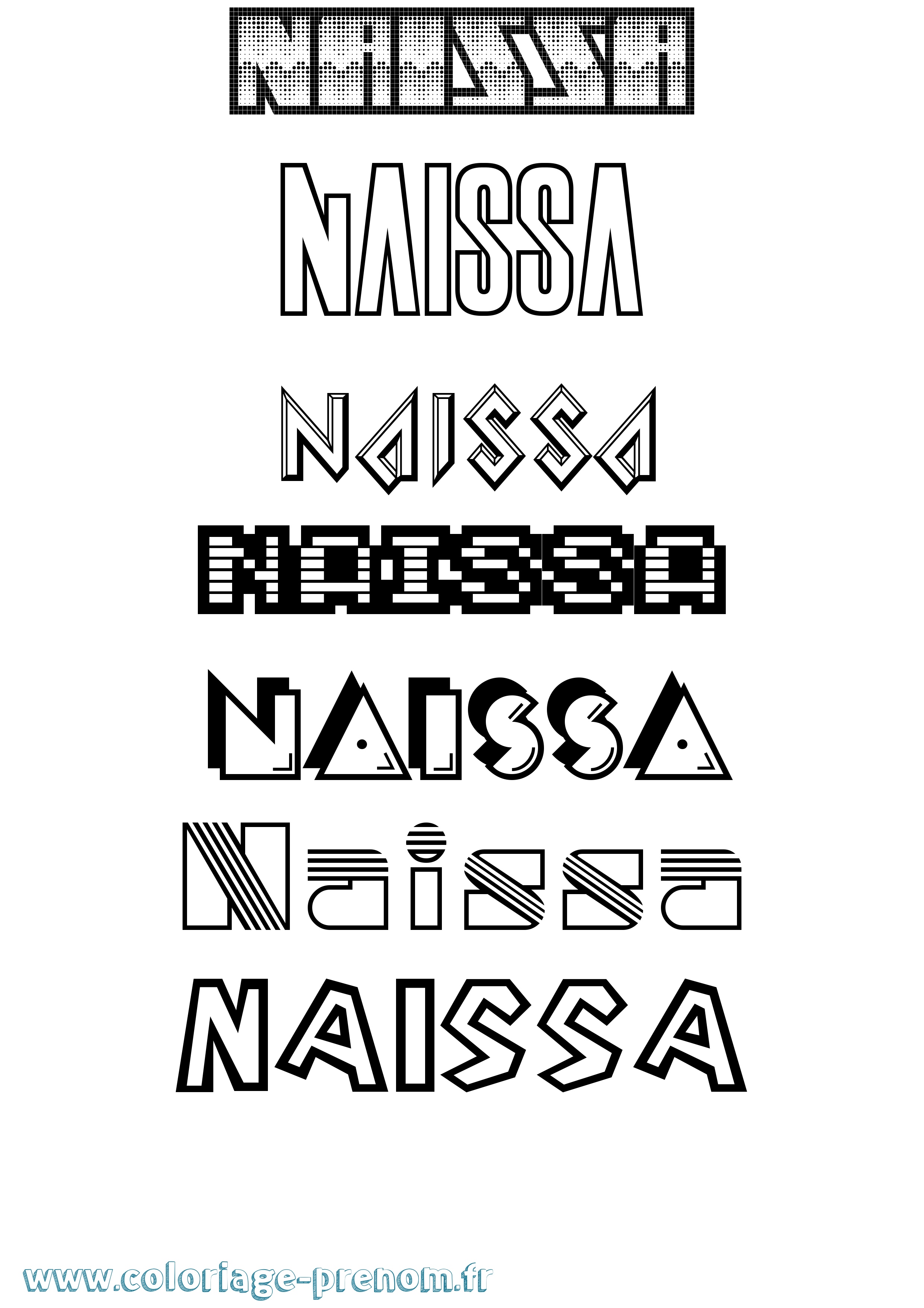 Coloriage Naissa Jeux Vidéos Coloriage prénom Naissa Jeux Vidéos