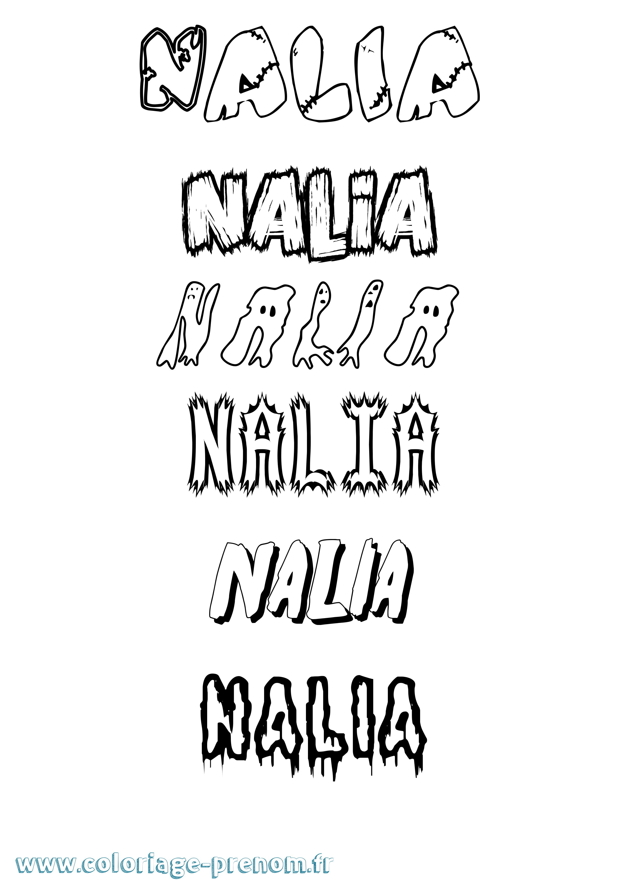 Coloriage Nalia Frisson Coloriage prénom Nalia Frisson