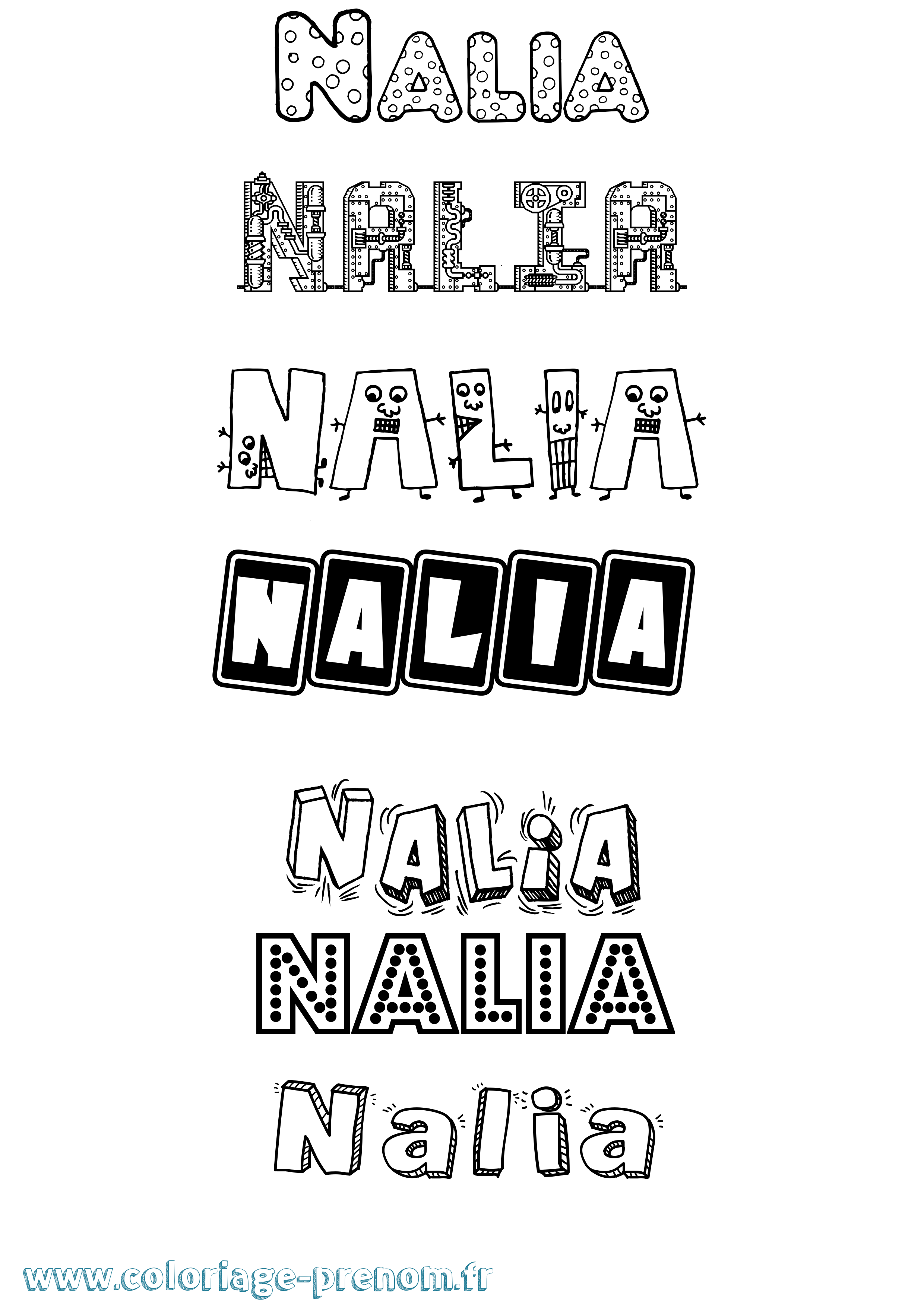 Coloriage Nalia Fun Coloriage prénom Nalia Fun