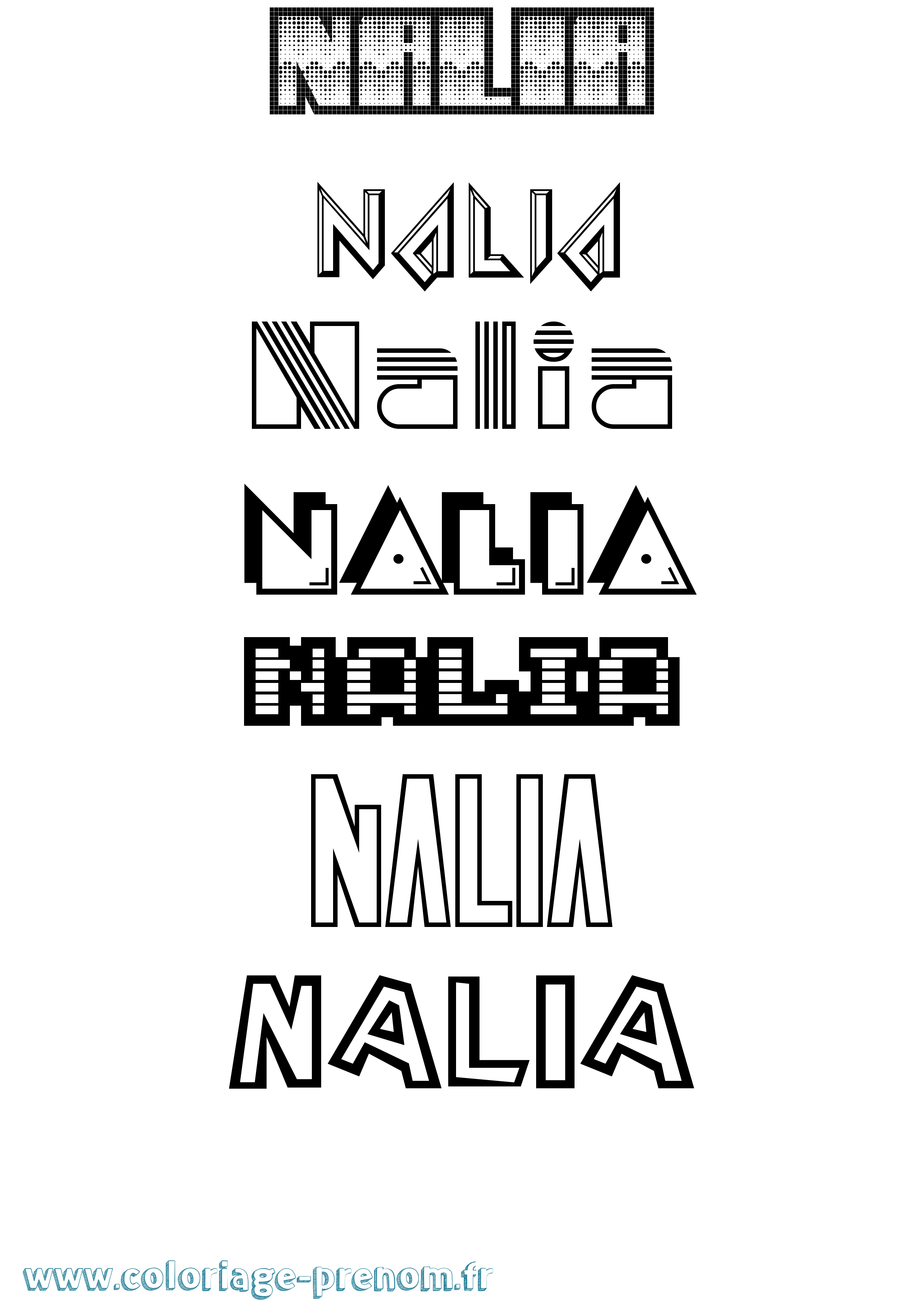 Coloriage Nalia Jeux Vidéos Coloriage prénom Nalia Jeux Vidéos