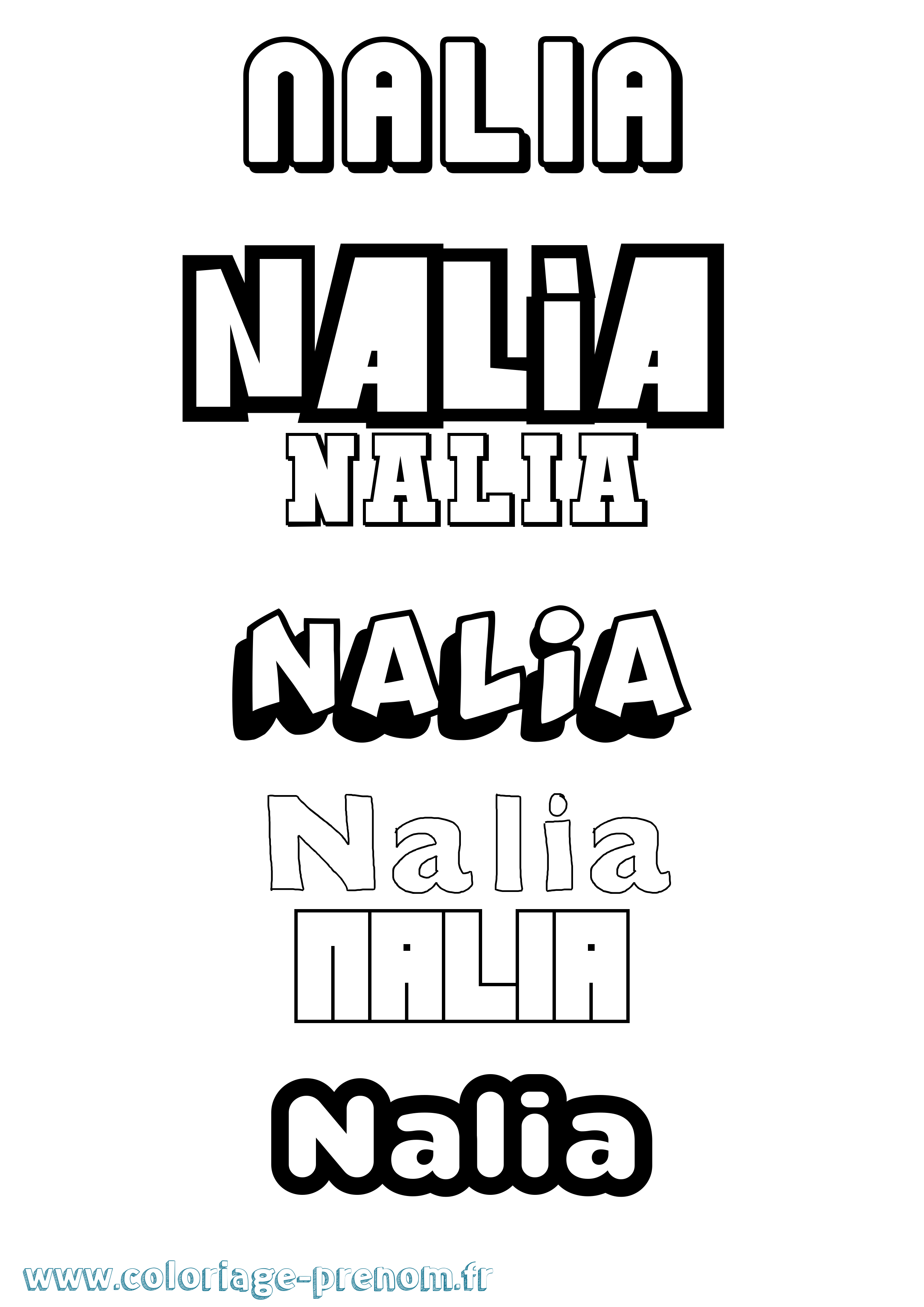 Coloriage Nalia Simple Coloriage prénom Nalia Simple