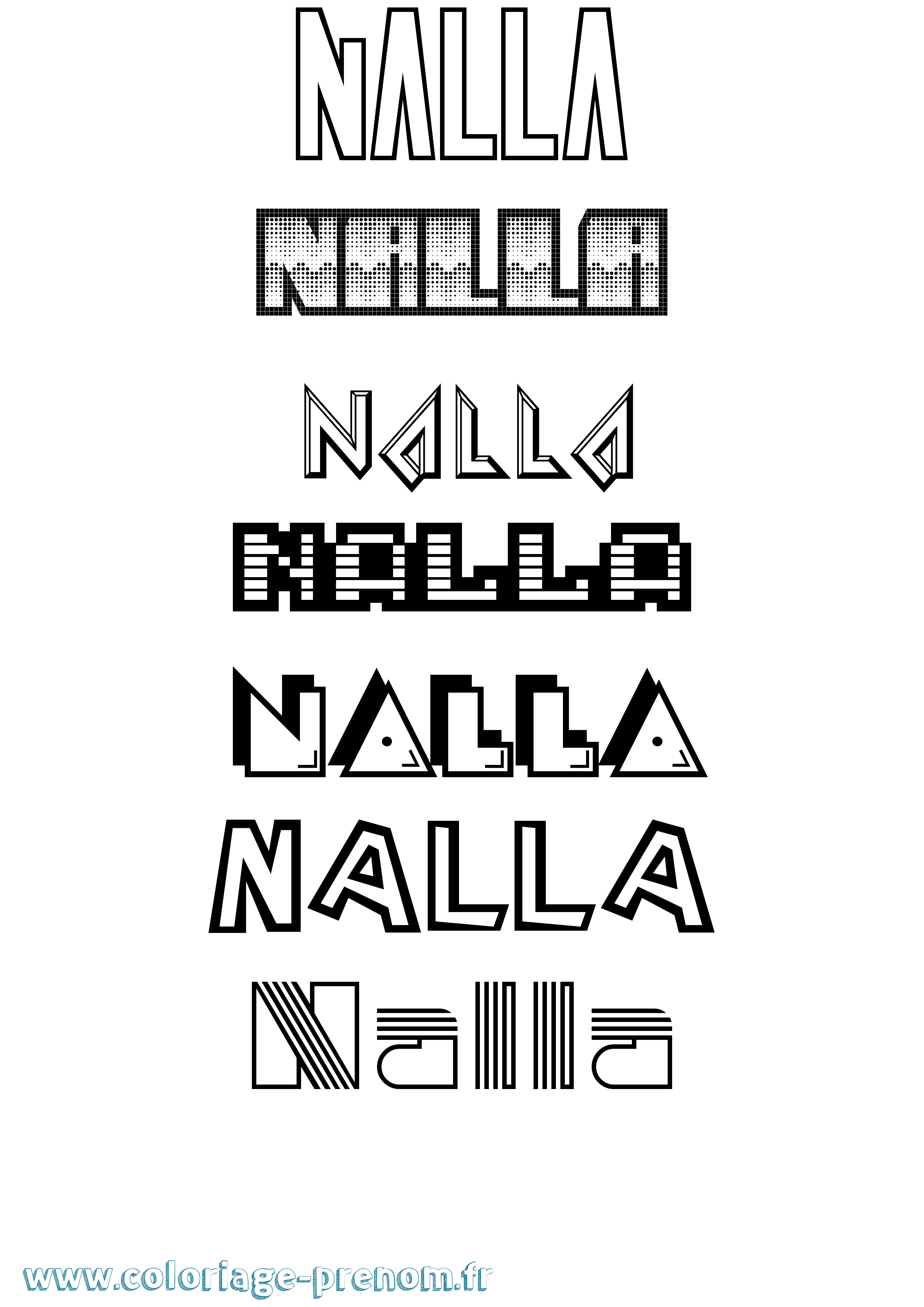 Coloriage Nalla Jeux Vidéos Coloriage prénom Nalla Jeux Vidéos