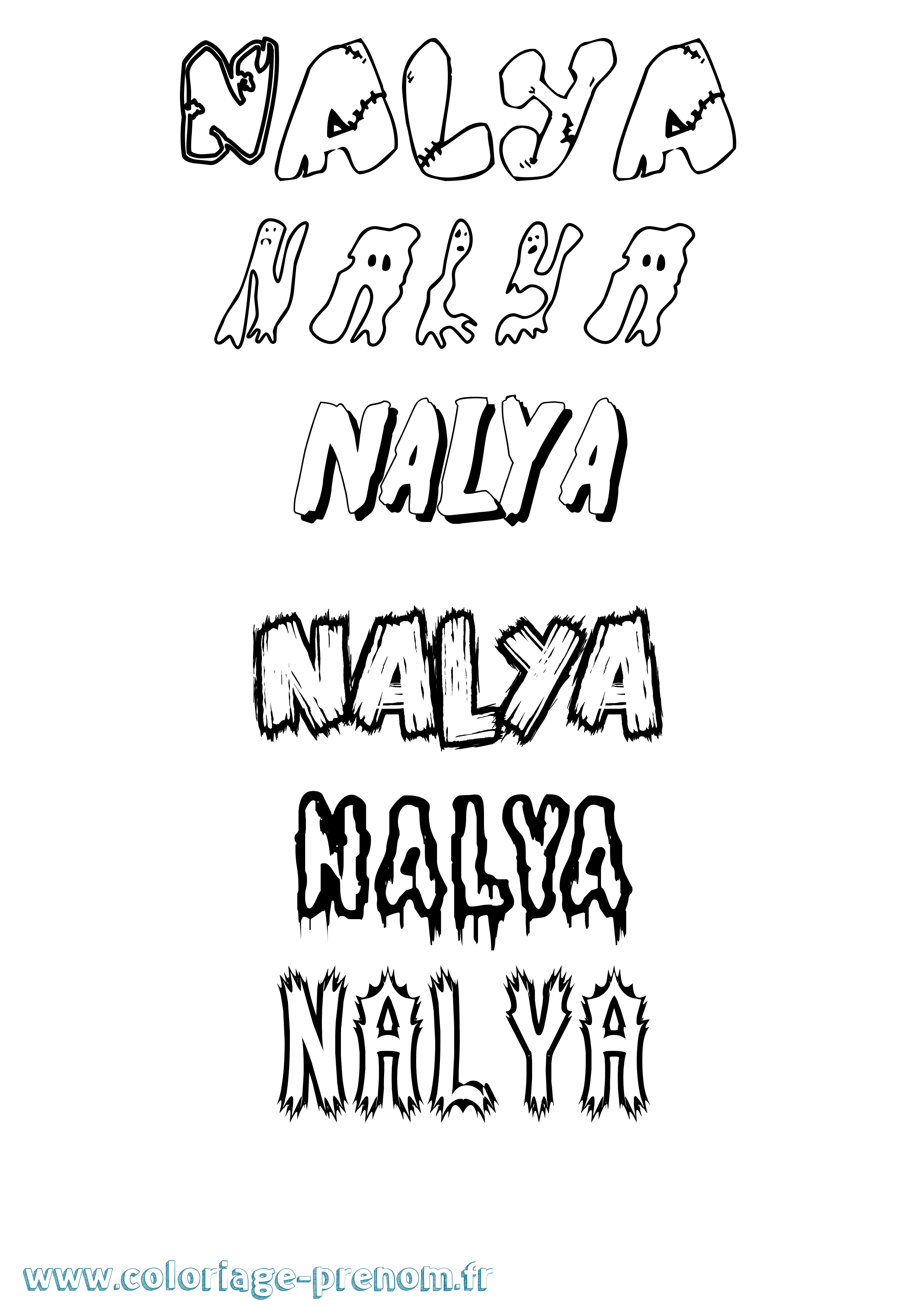 Coloriage Nalya Frisson Coloriage prénom Nalya Frisson
