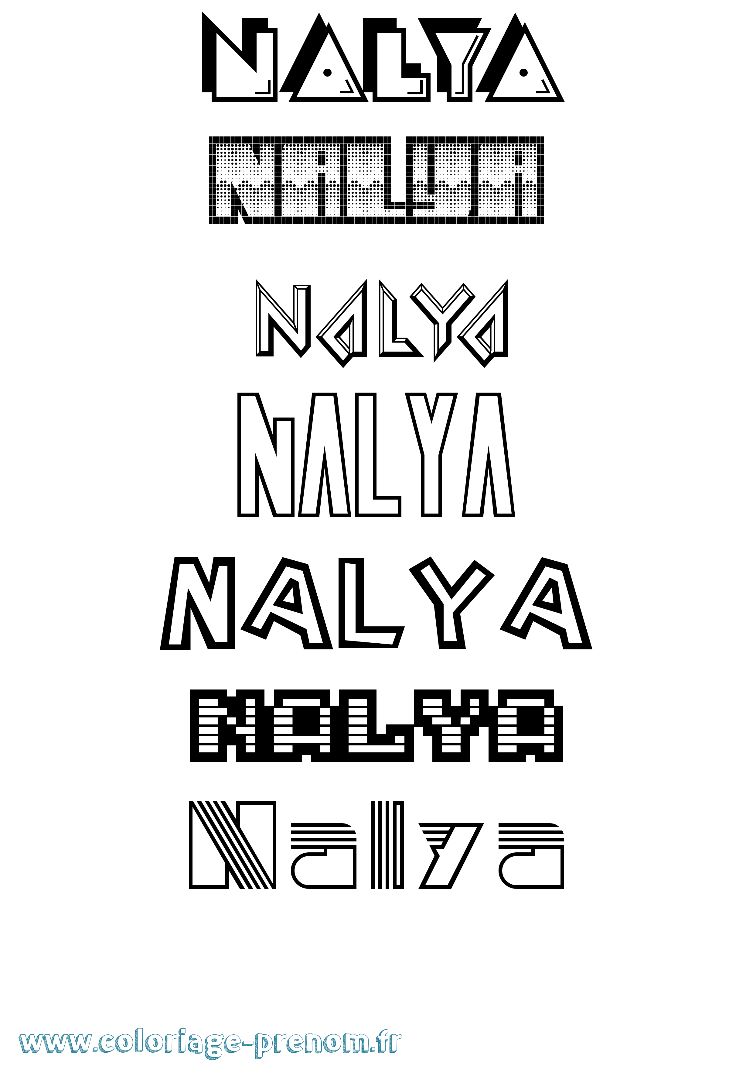 Coloriage Nalya Jeux Vidéos Coloriage prénom Nalya Jeux Vidéos