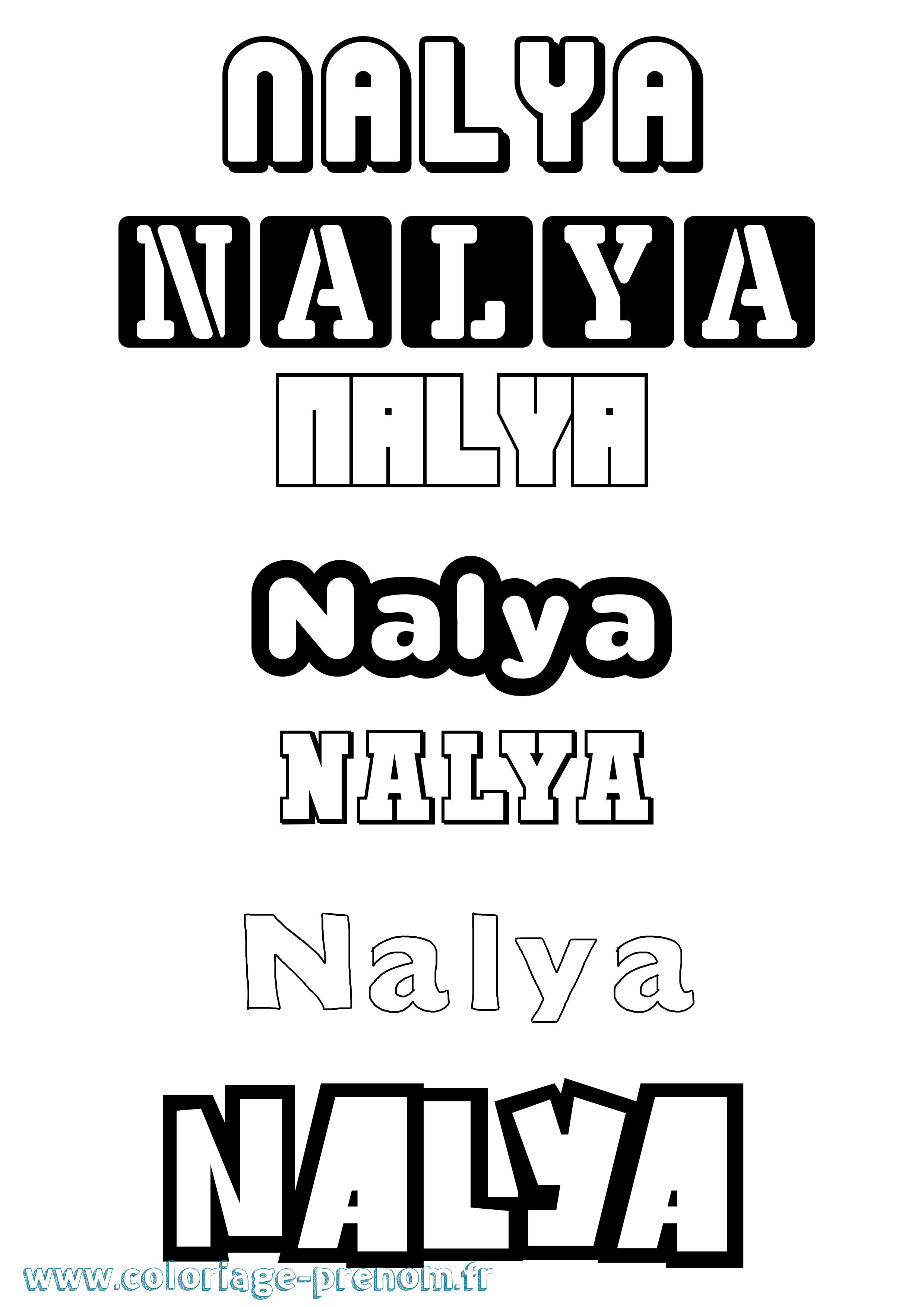 Coloriage Nalya Simple Coloriage prénom Nalya Simple
