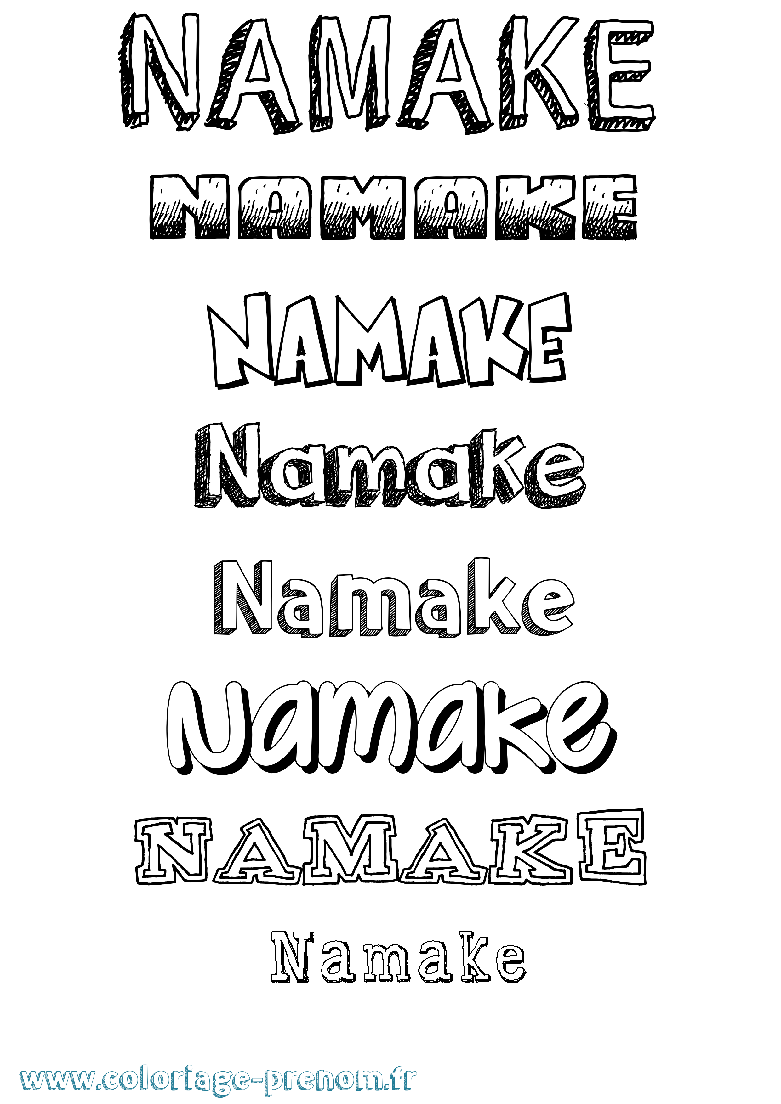 Coloriage Namake Dessiné Coloriage prénom Namake Dessiné