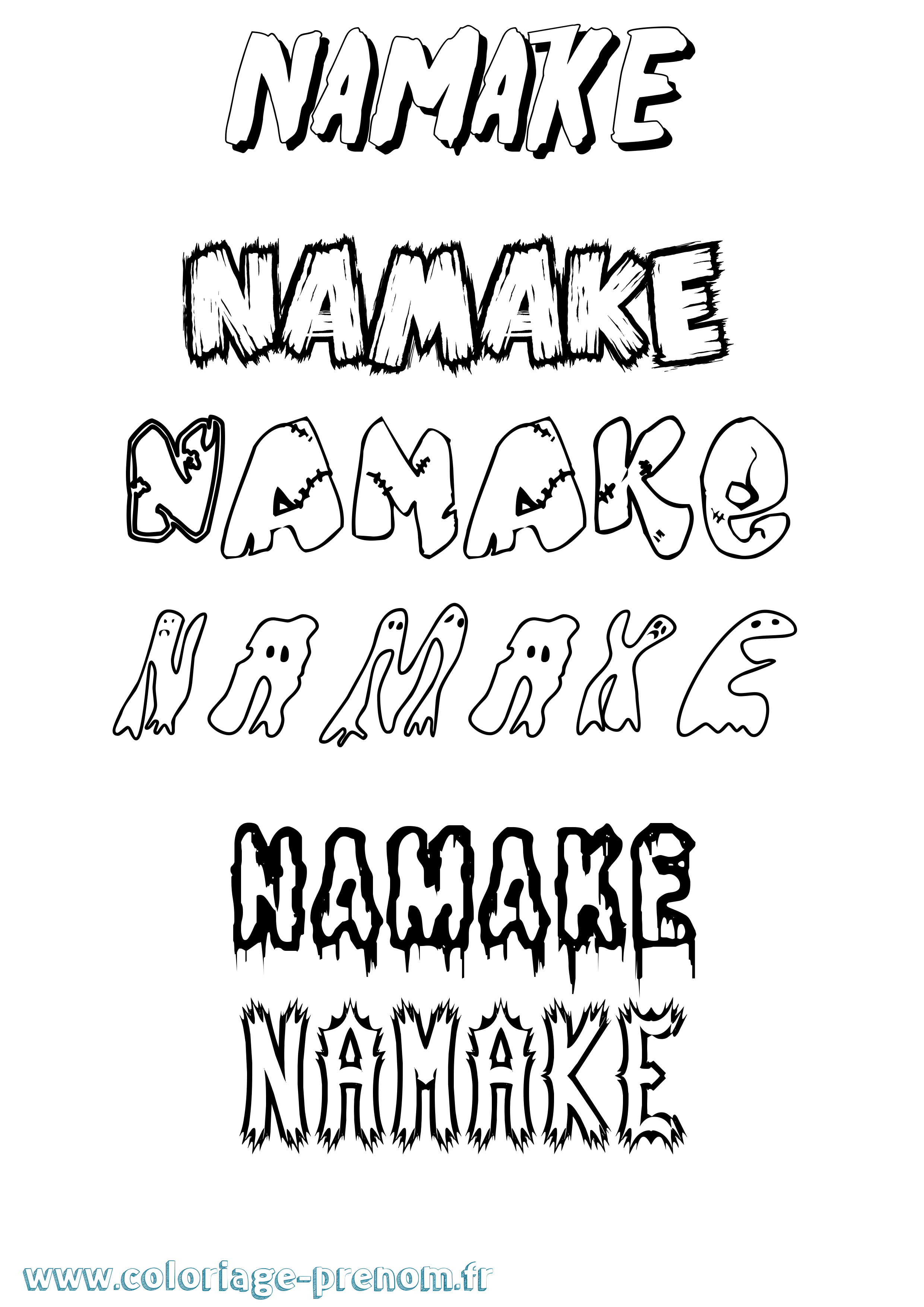 Coloriage Namake Frisson Coloriage prénom Namake Frisson