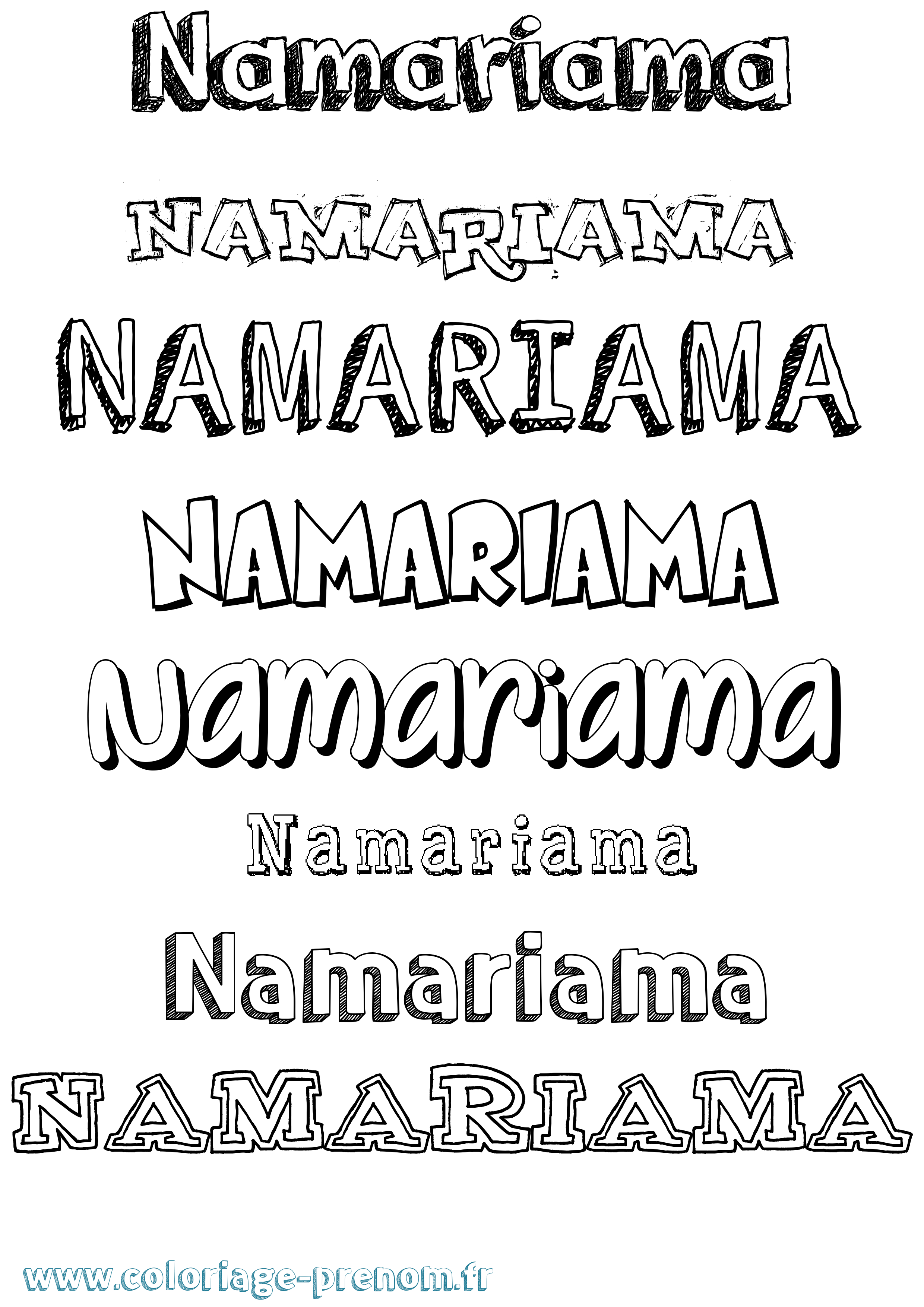 Coloriage Namariama Dessiné Coloriage prénom Namariama Dessiné