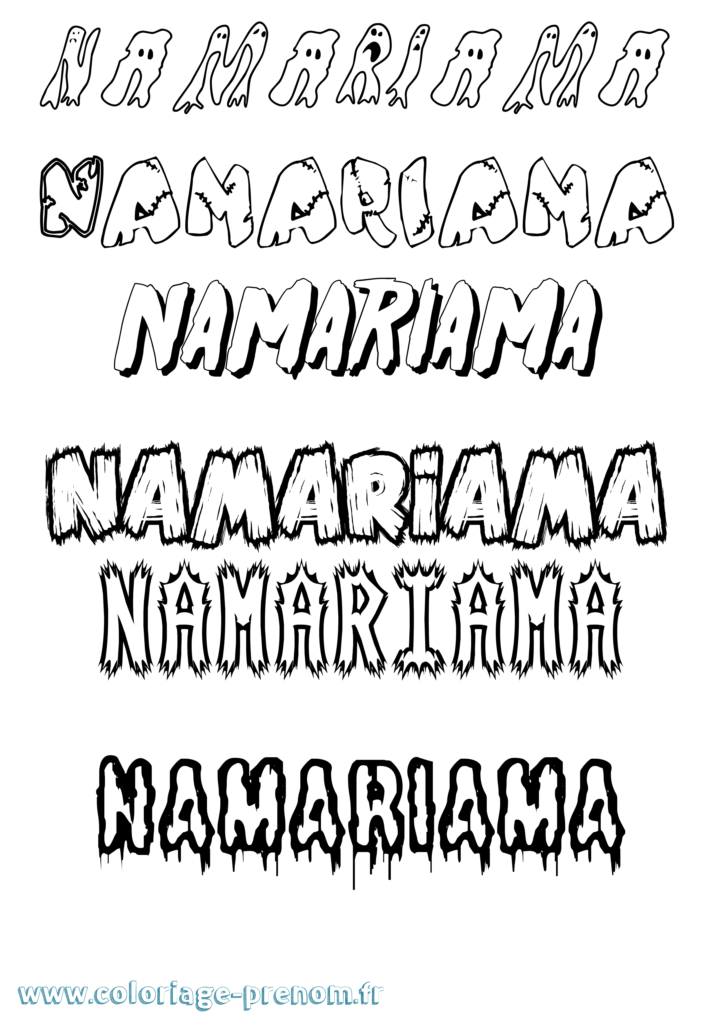 Coloriage Namariama Frisson Coloriage prénom Namariama Frisson