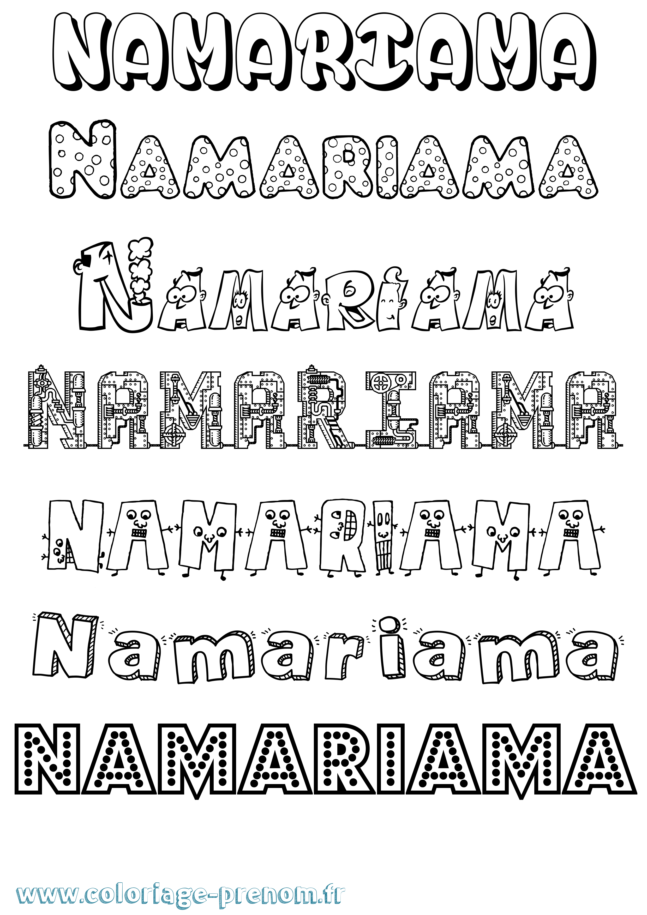Coloriage Namariama Fun Coloriage prénom Namariama Fun
