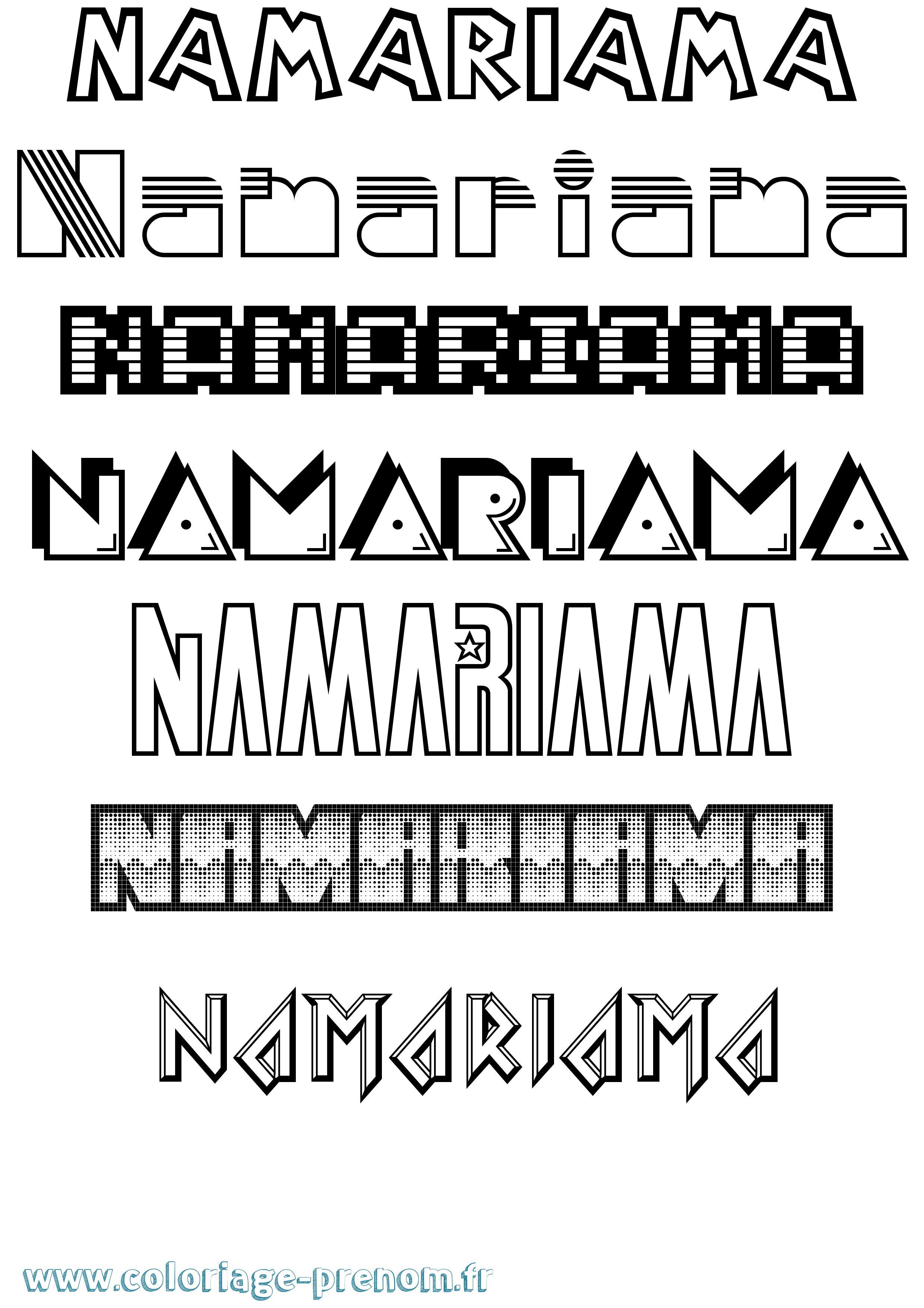 Coloriage Namariama Jeux Vidéos Coloriage prénom Namariama Jeux Vidéos