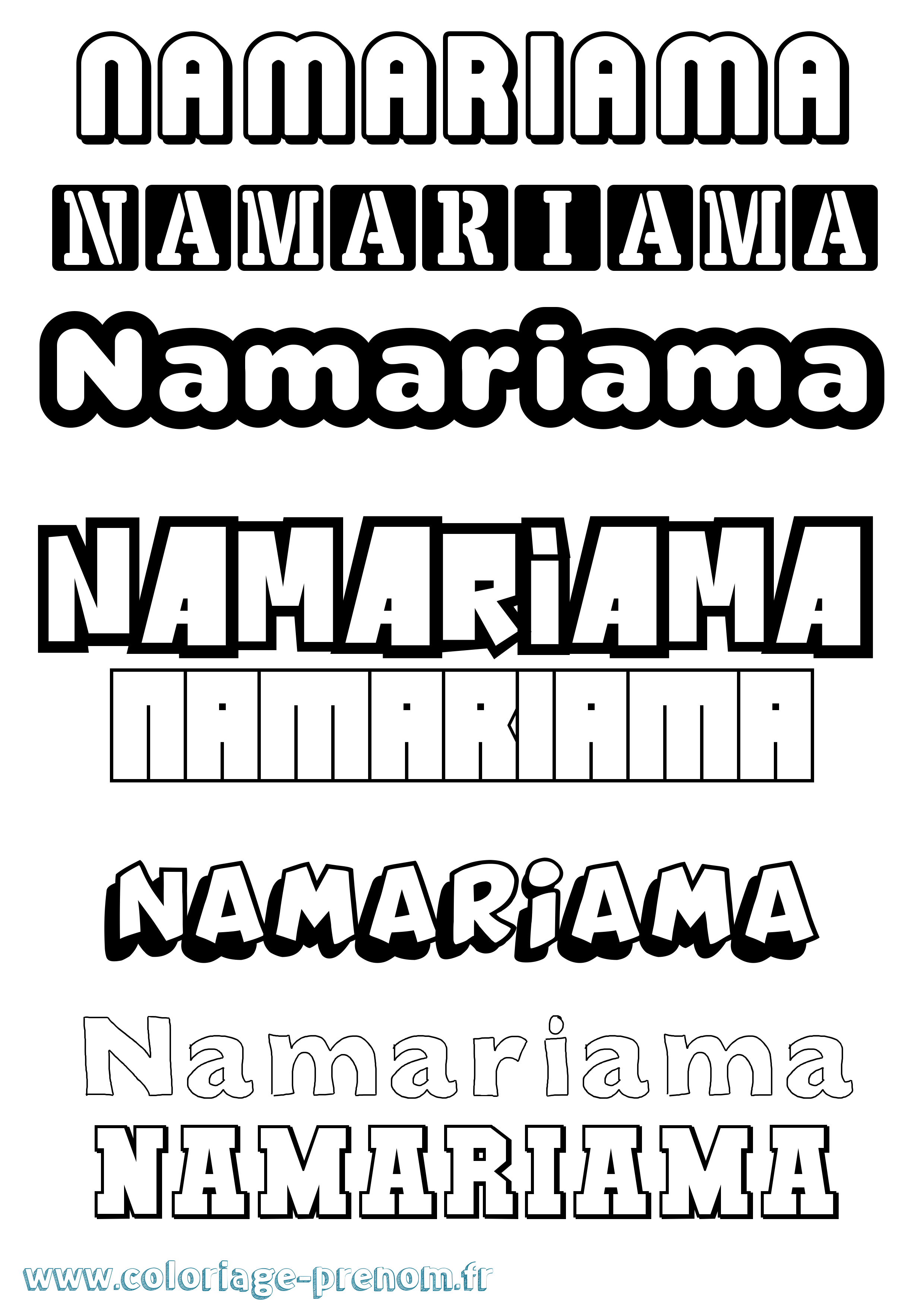 Coloriage Namariama Simple Coloriage prénom Namariama Simple