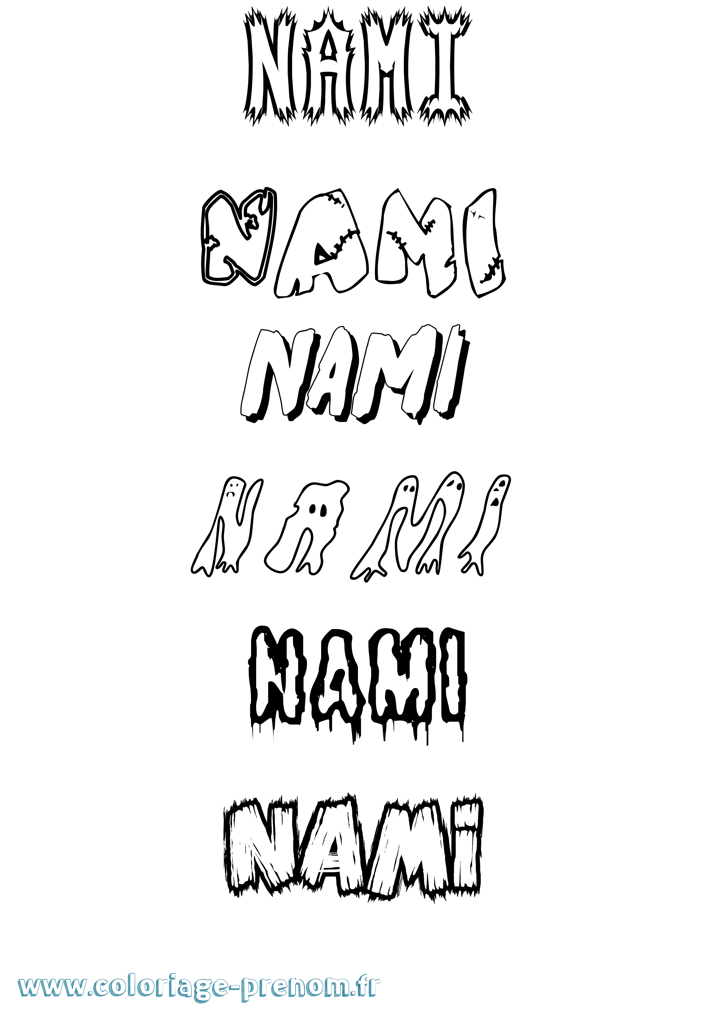 Coloriage Nami Frisson Coloriage prénom Nami Frisson