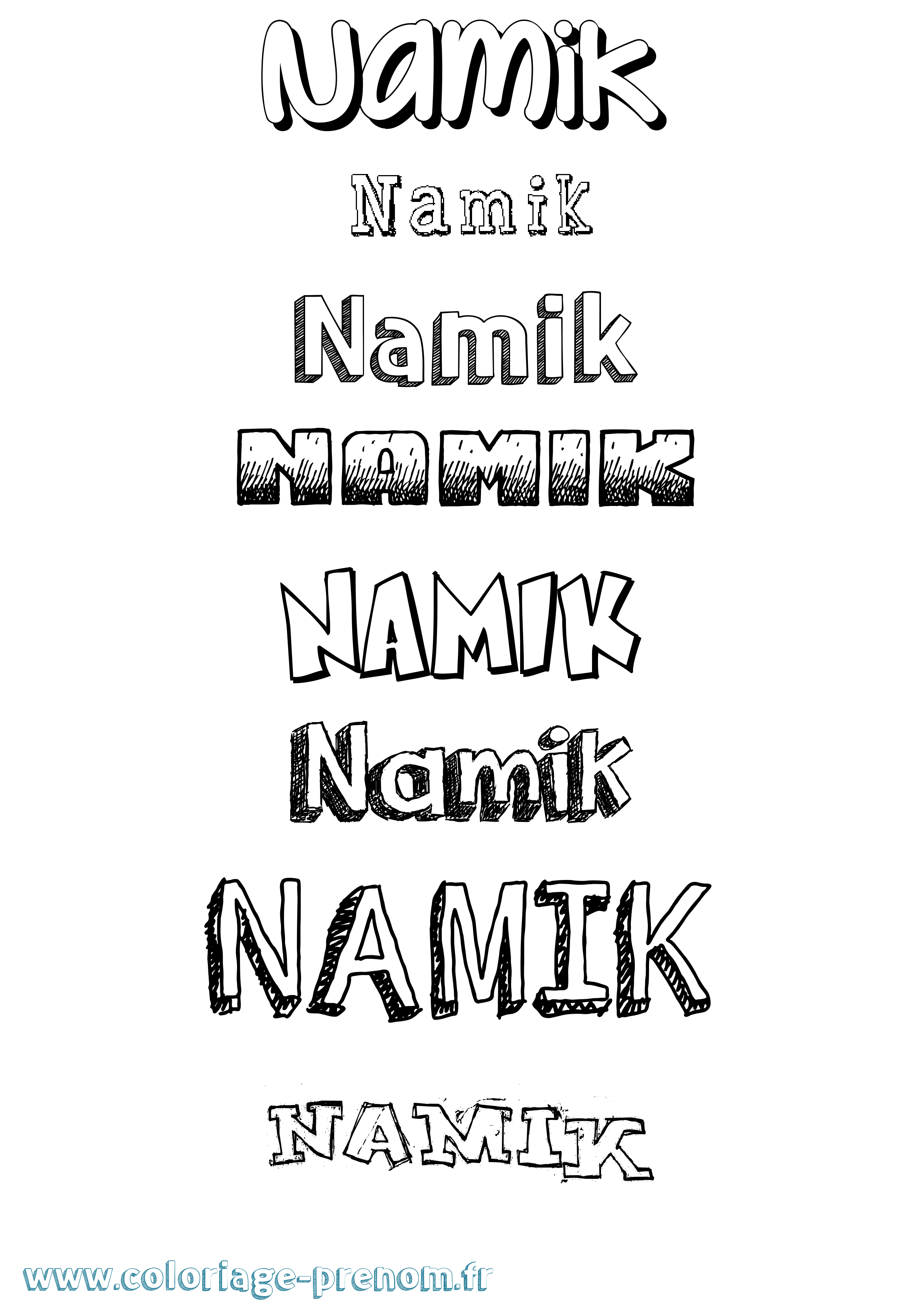 Coloriage Namik Dessiné Coloriage prénom Namik Dessiné