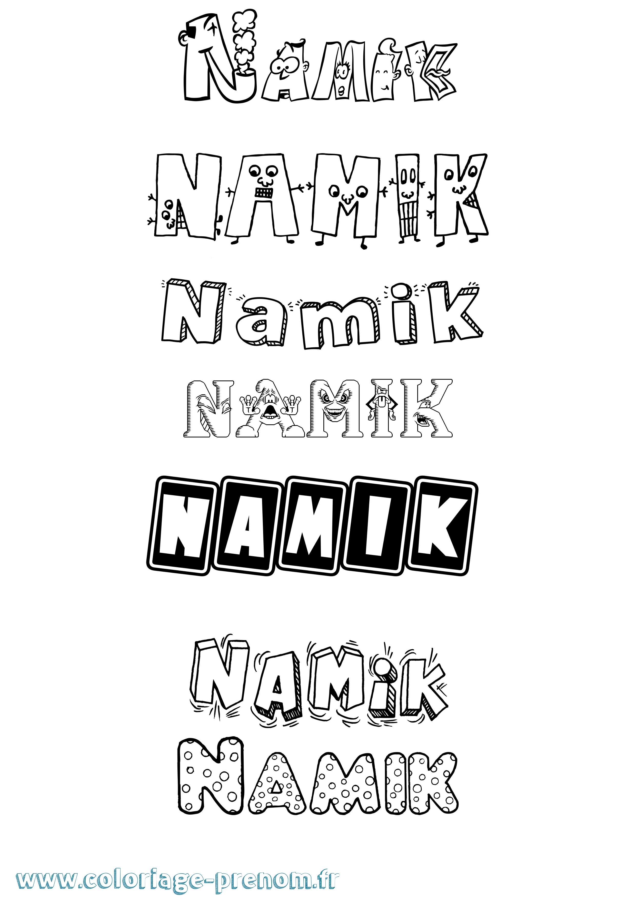 Coloriage Namik Fun Coloriage prénom Namik Fun