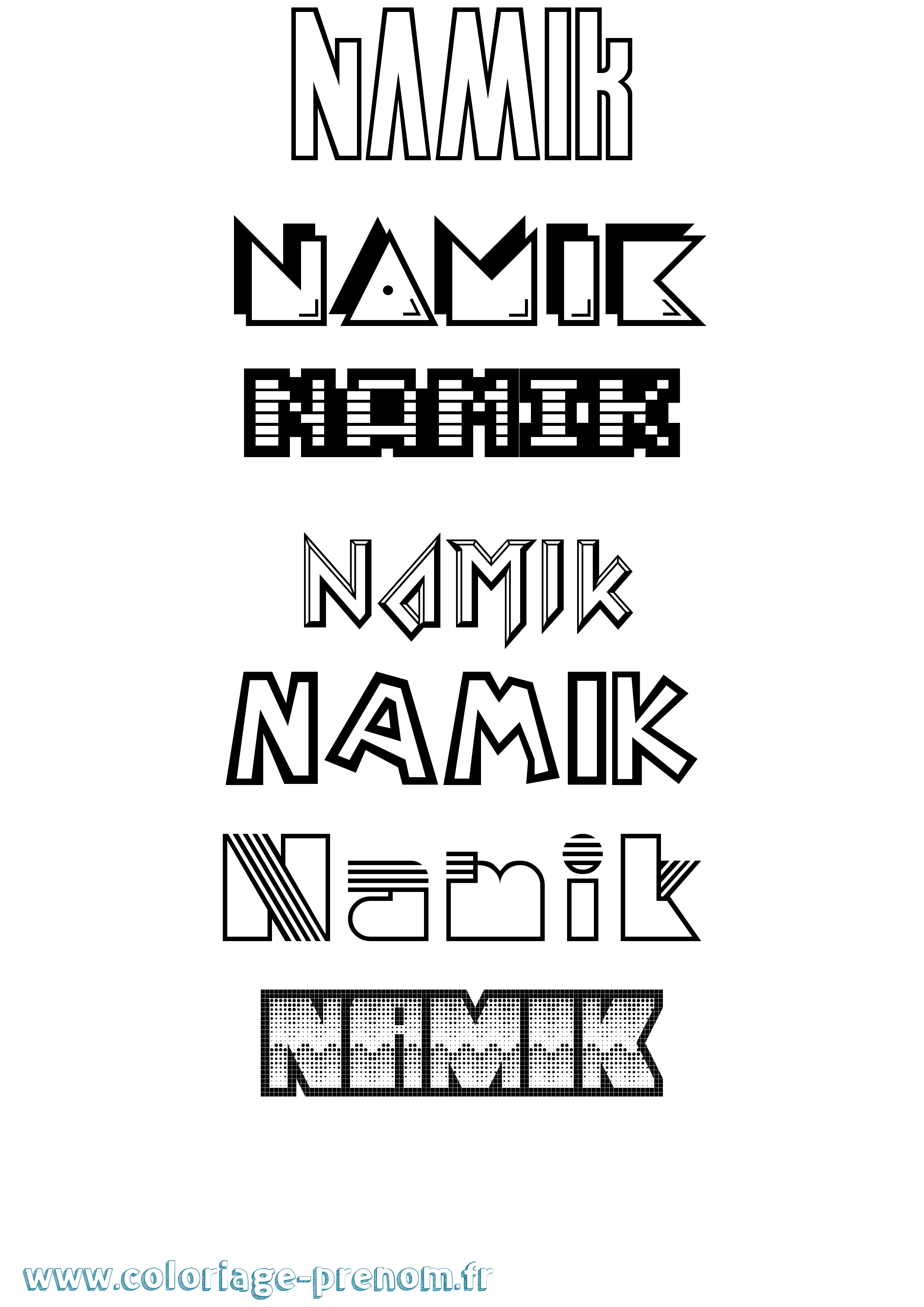 Coloriage Namik Jeux Vidéos Coloriage prénom Namik Jeux Vidéos