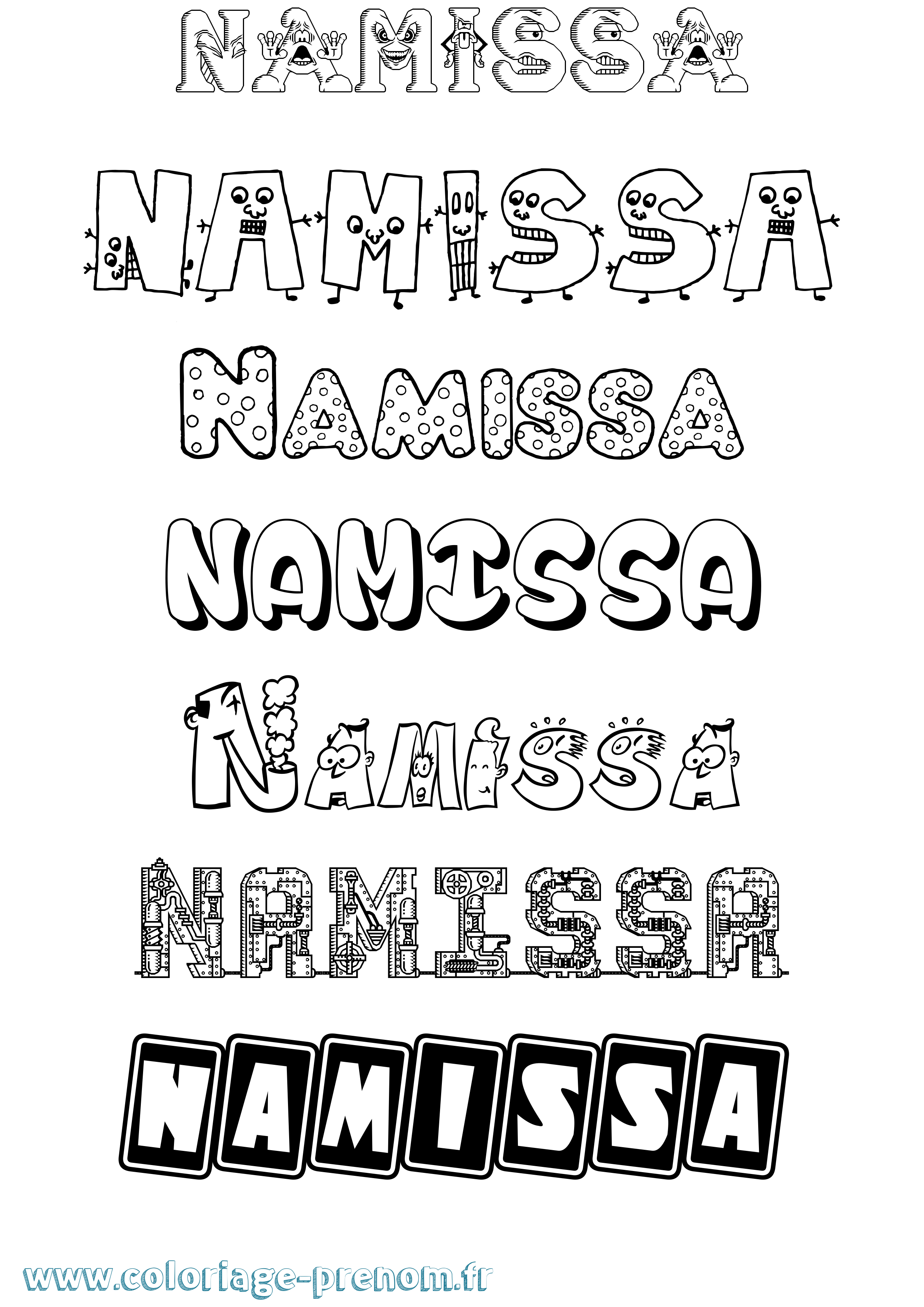 Coloriage Namissa Fun Coloriage prénom Namissa Fun