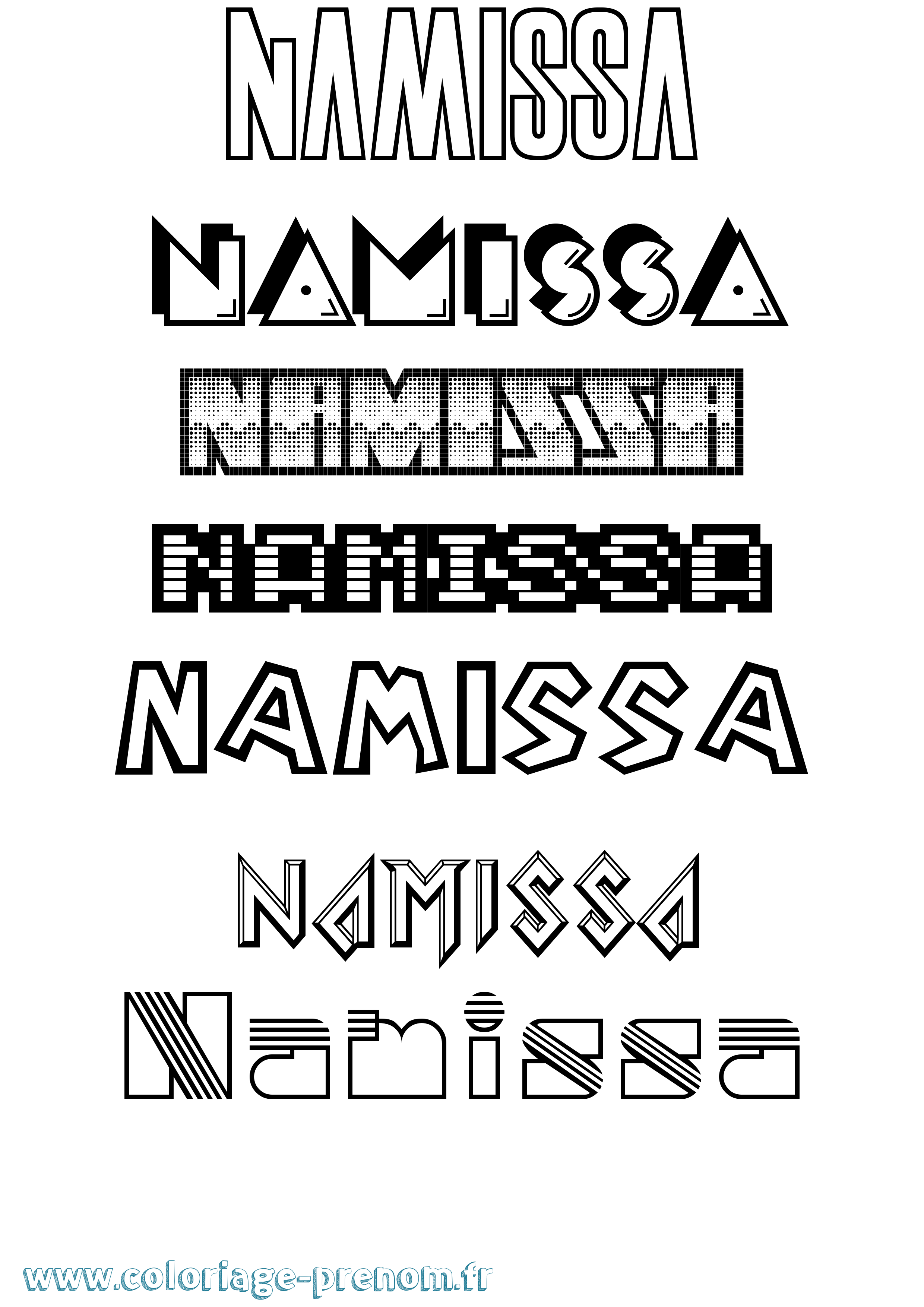 Coloriage Namissa Jeux Vidéos Coloriage prénom Namissa Jeux Vidéos