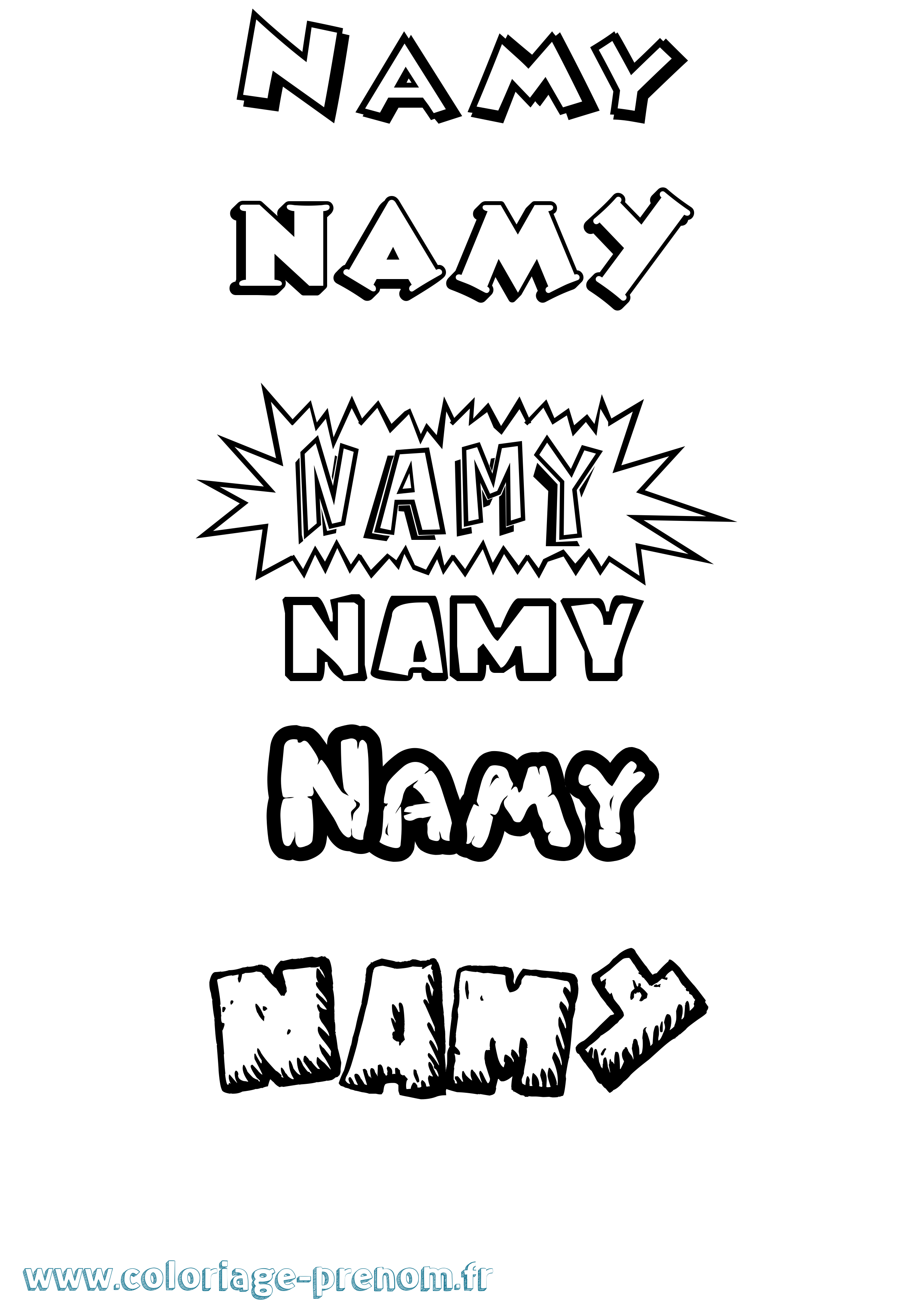 Coloriage Namy Dessin Animé Coloriage prénom Namy Dessin Animé