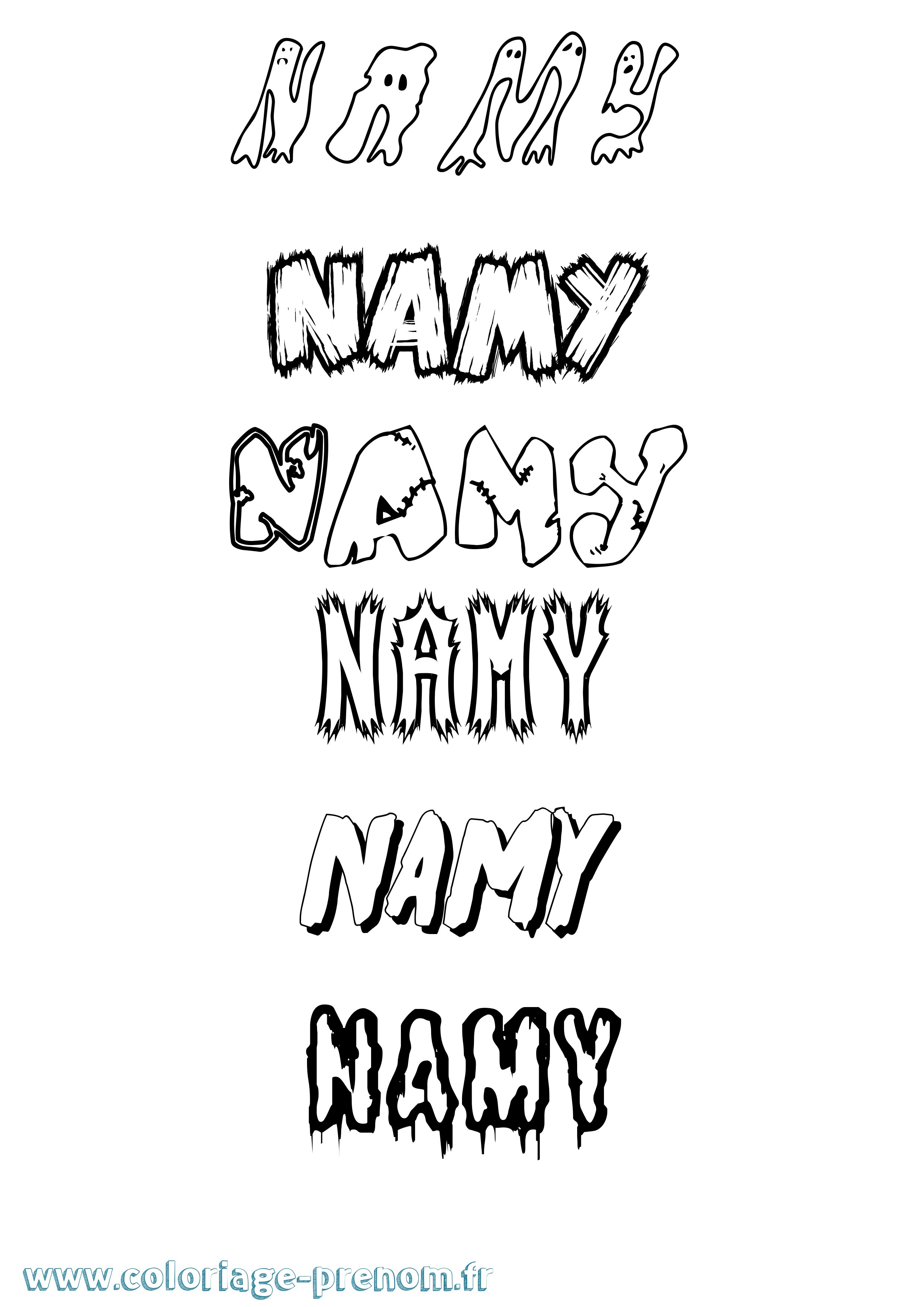 Coloriage Namy Frisson Coloriage prénom Namy Frisson