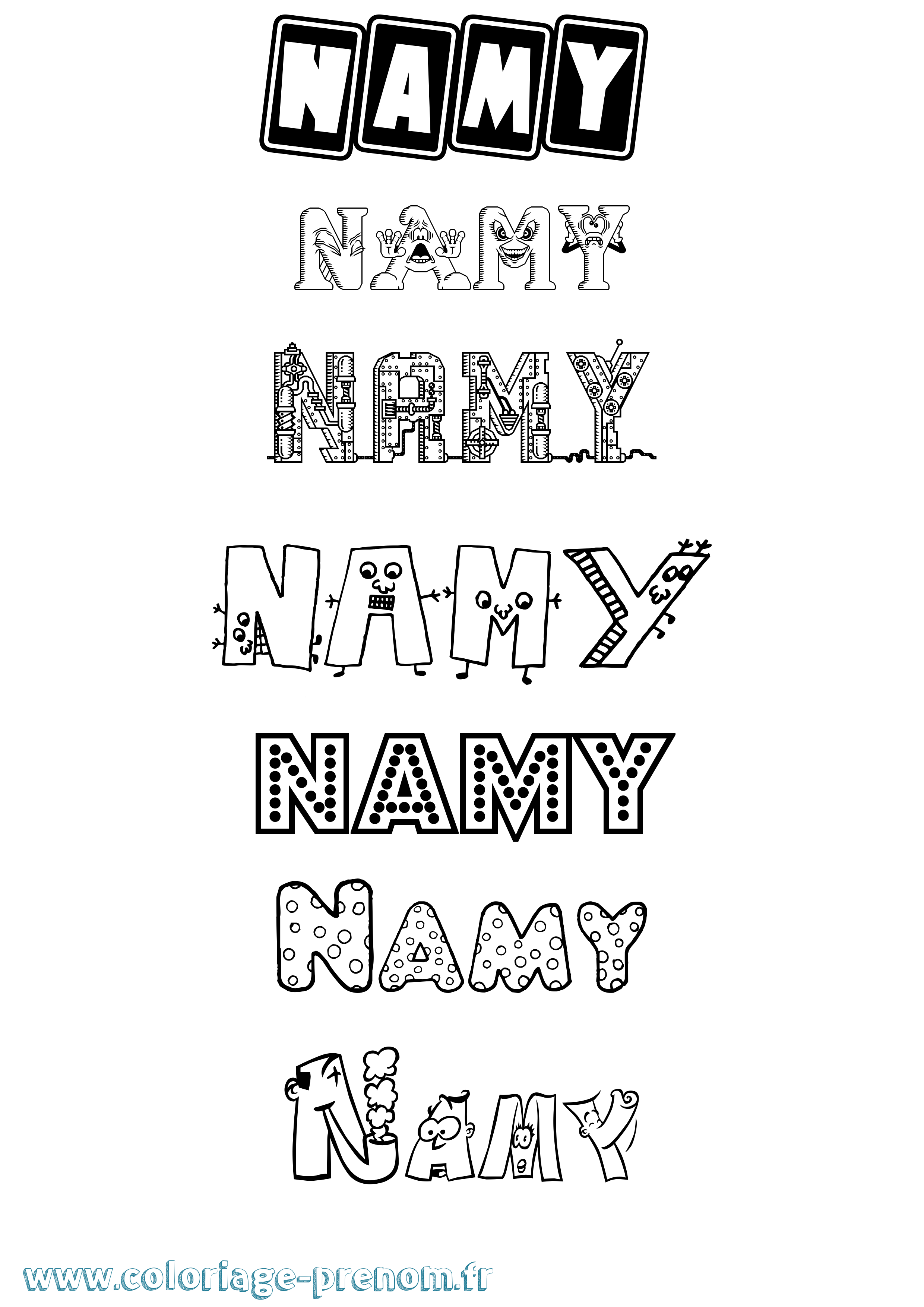 Coloriage Namy Fun Coloriage prénom Namy Fun
