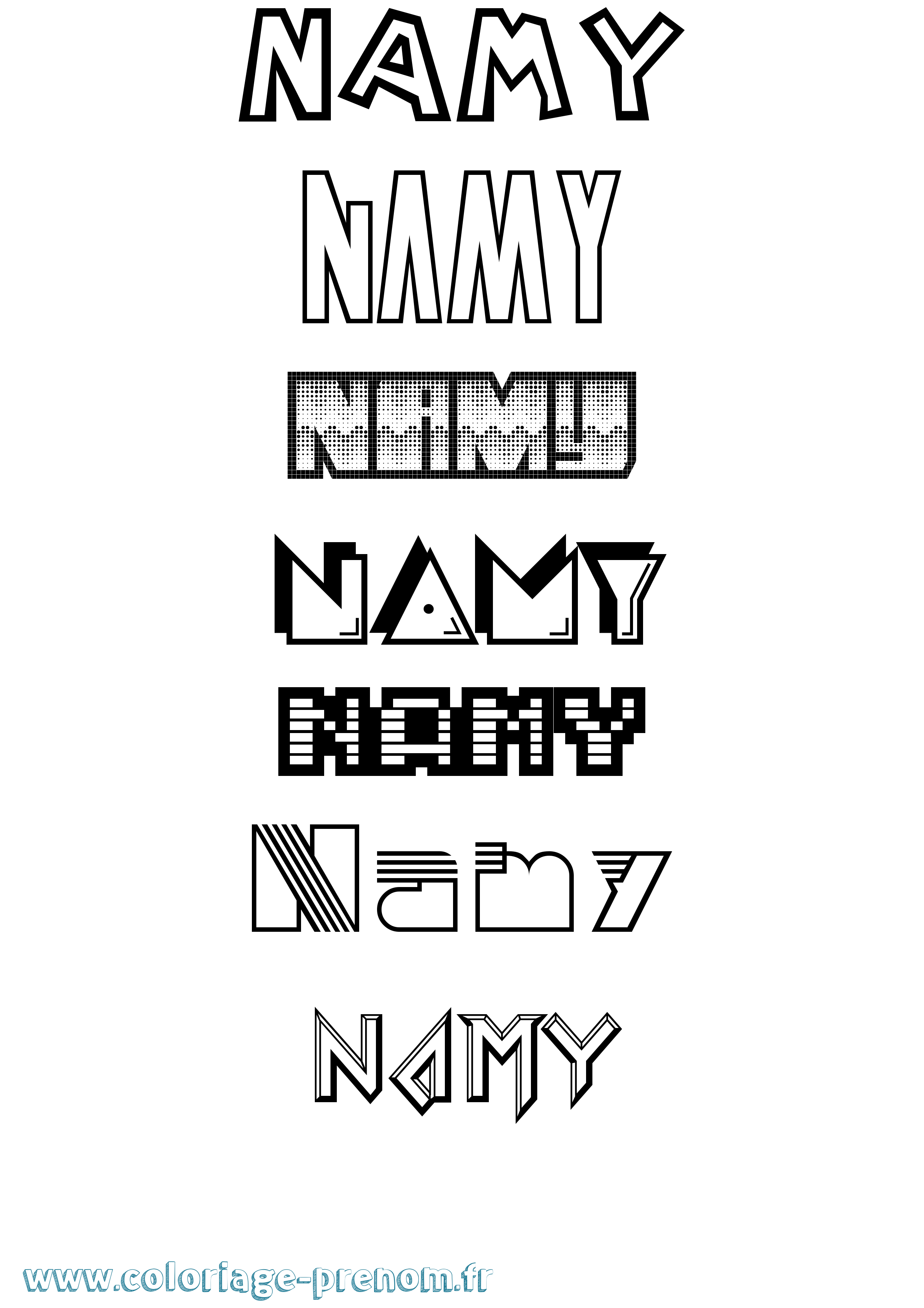 Coloriage Namy Jeux Vidéos Coloriage prénom Namy Jeux Vidéos