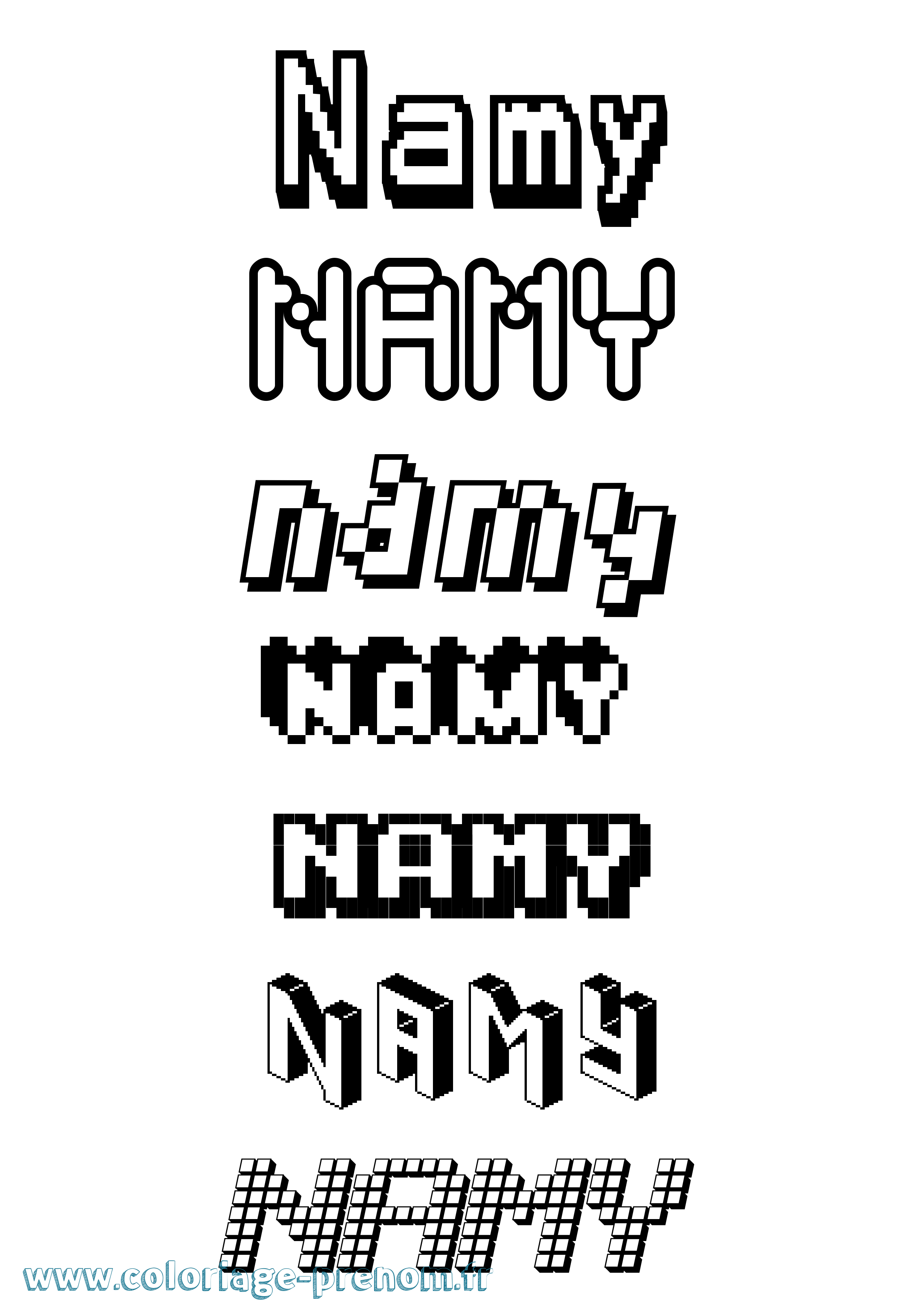 Coloriage Namy Pixel Coloriage prénom Namy Pixel