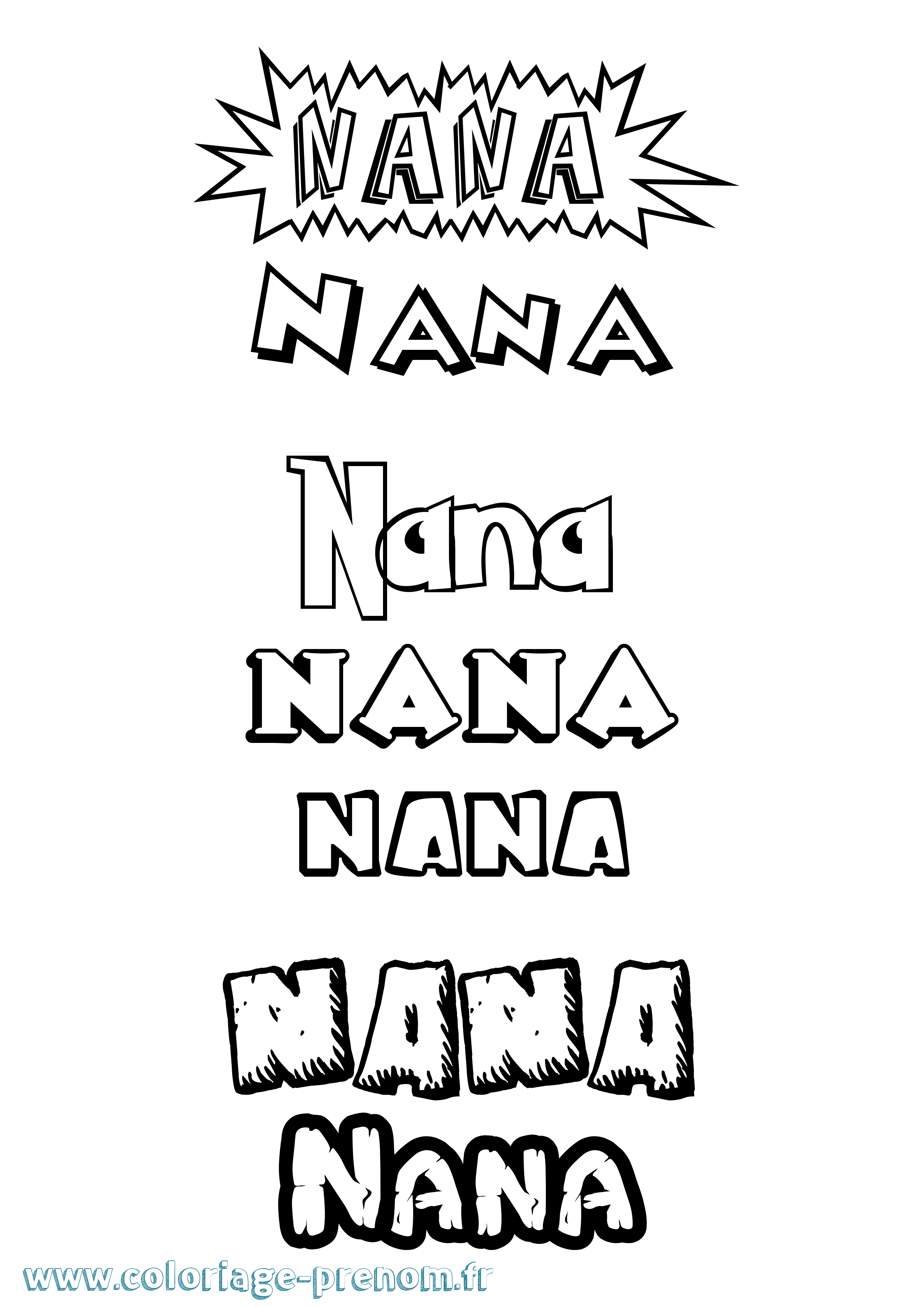 Coloriage Nana Dessin Animé Coloriage prénom Nana Dessin Animé