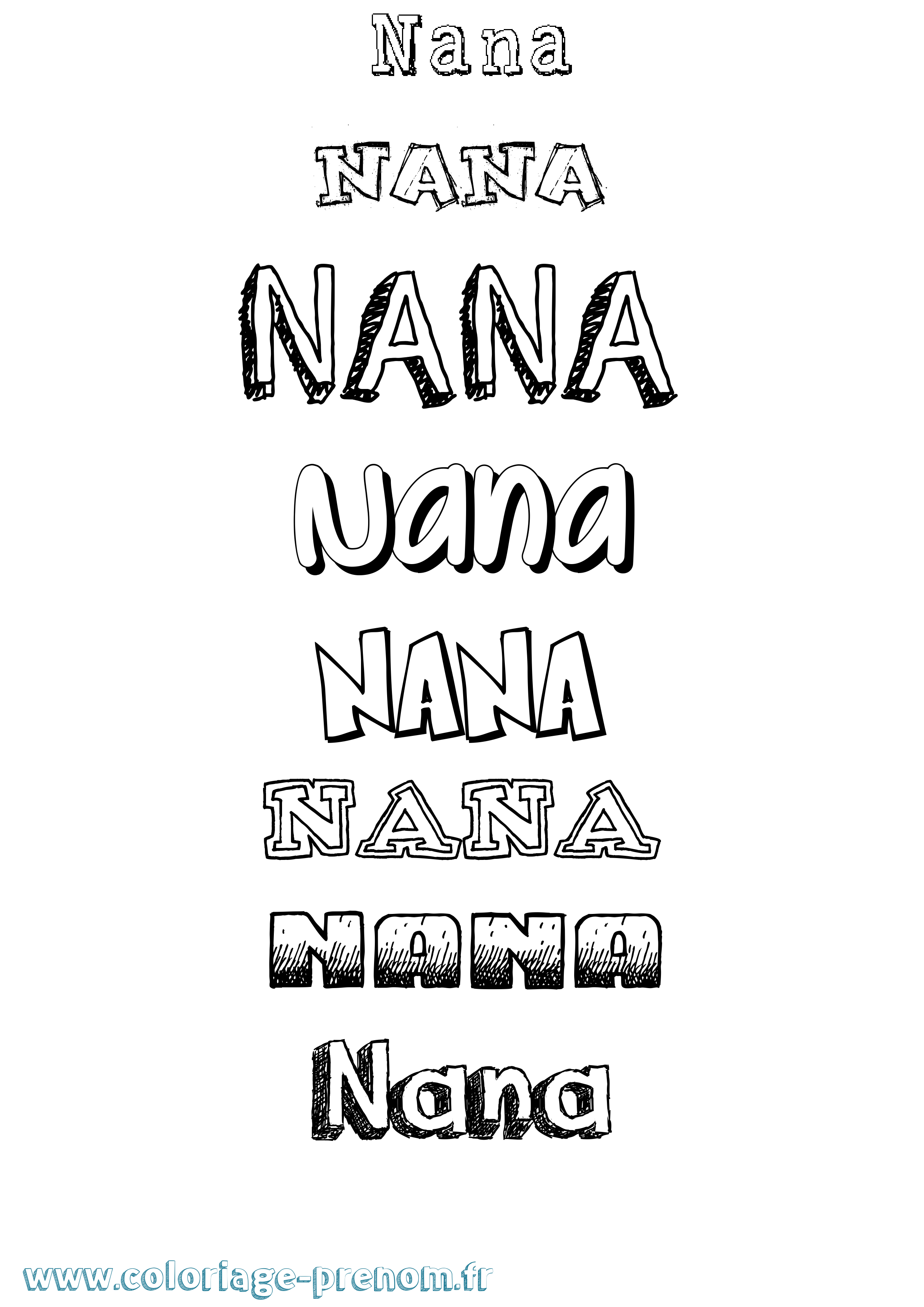 Coloriage Nana Dessiné Coloriage prénom Nana Dessiné