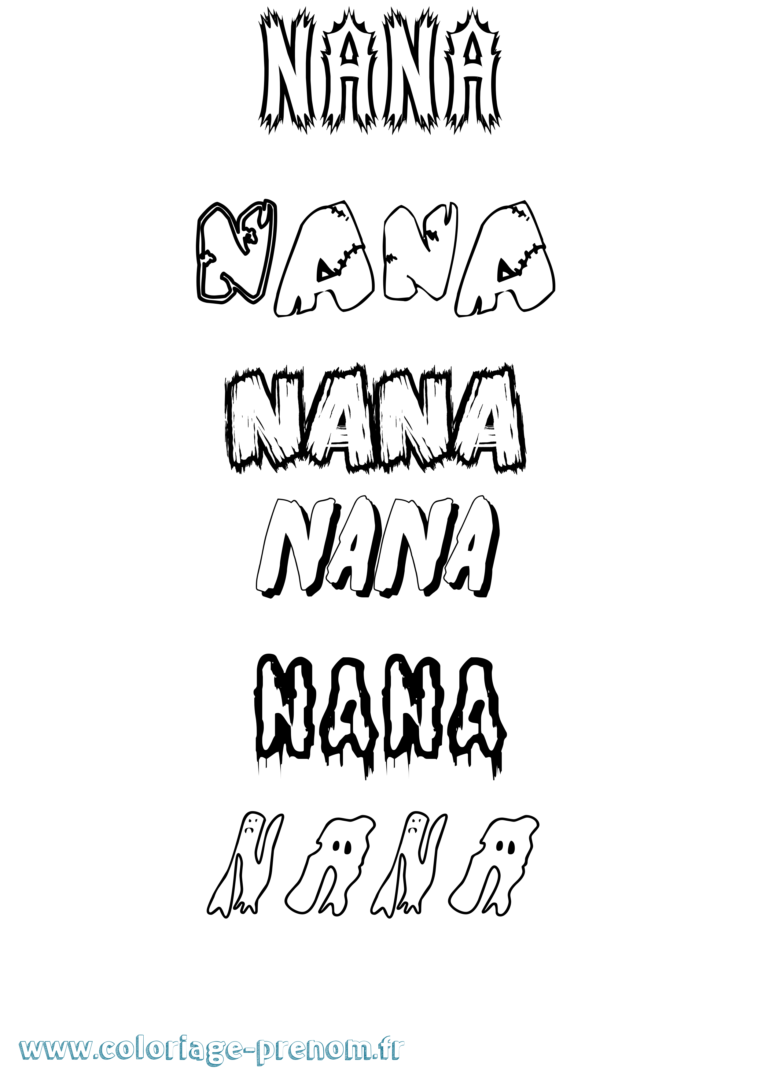 Coloriage Nana Frisson Coloriage prénom Nana Frisson