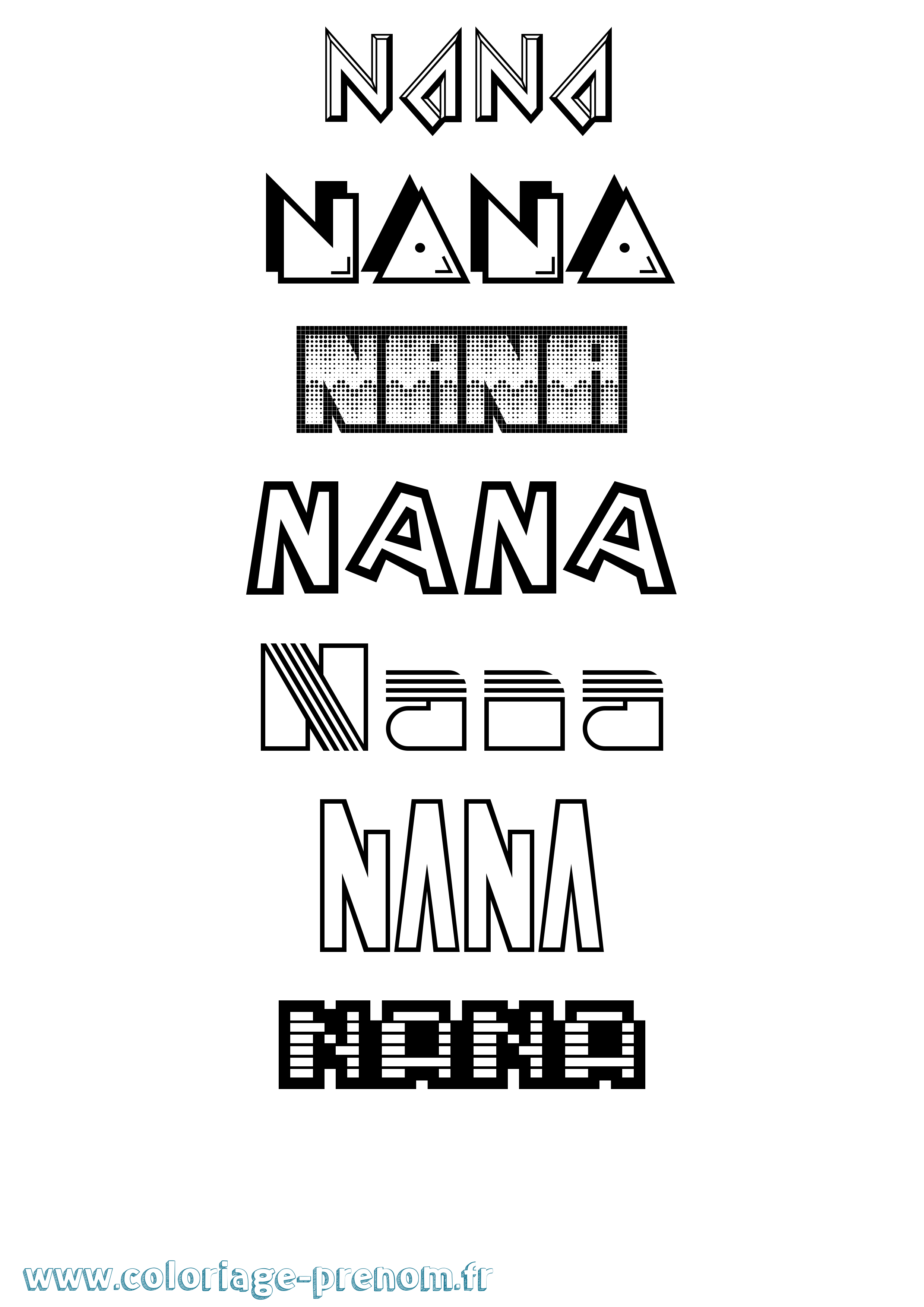 Coloriage Nana Jeux Vidéos Coloriage prénom Nana Jeux Vidéos