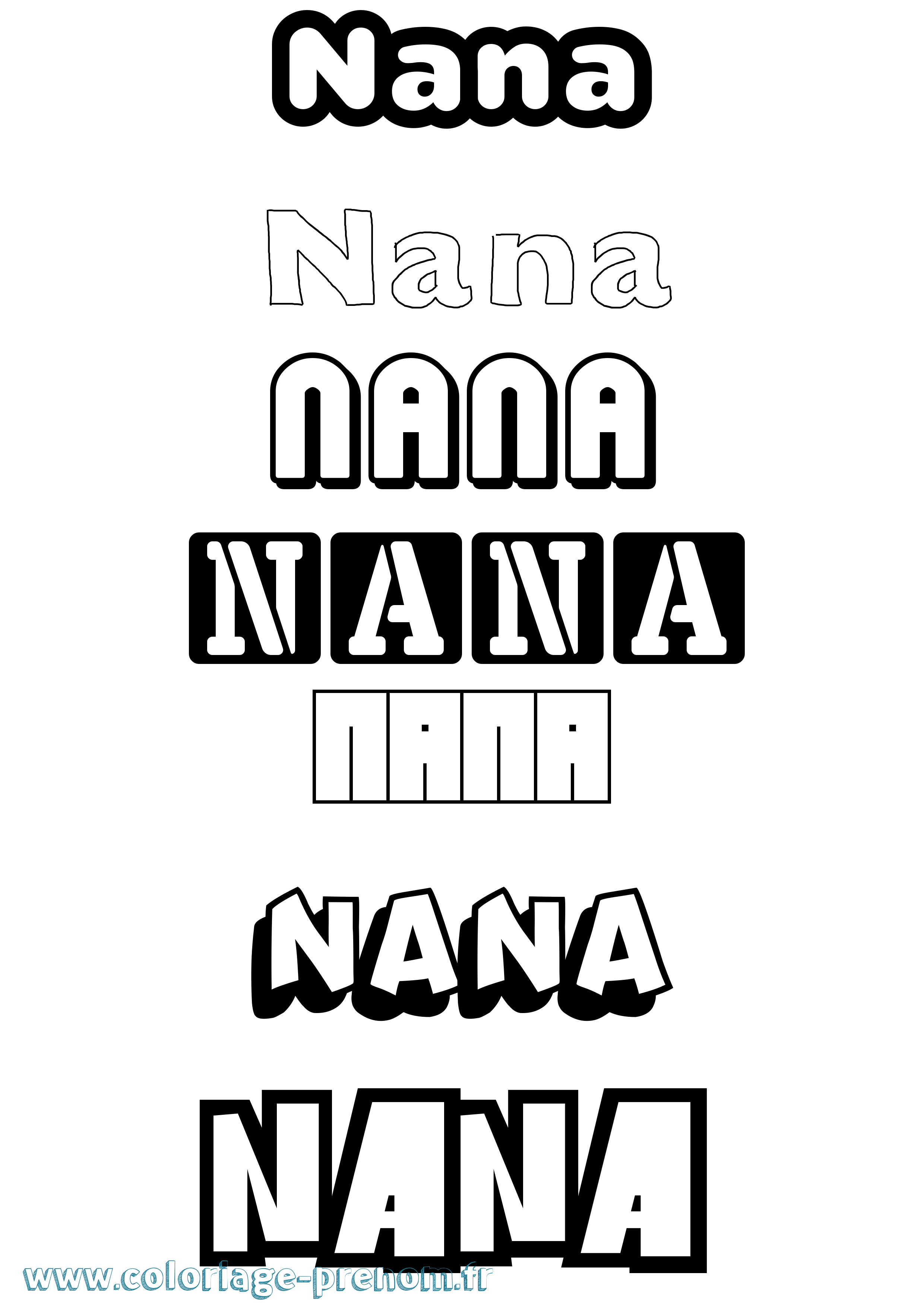 Coloriage Nana Simple Coloriage prénom Nana Simple