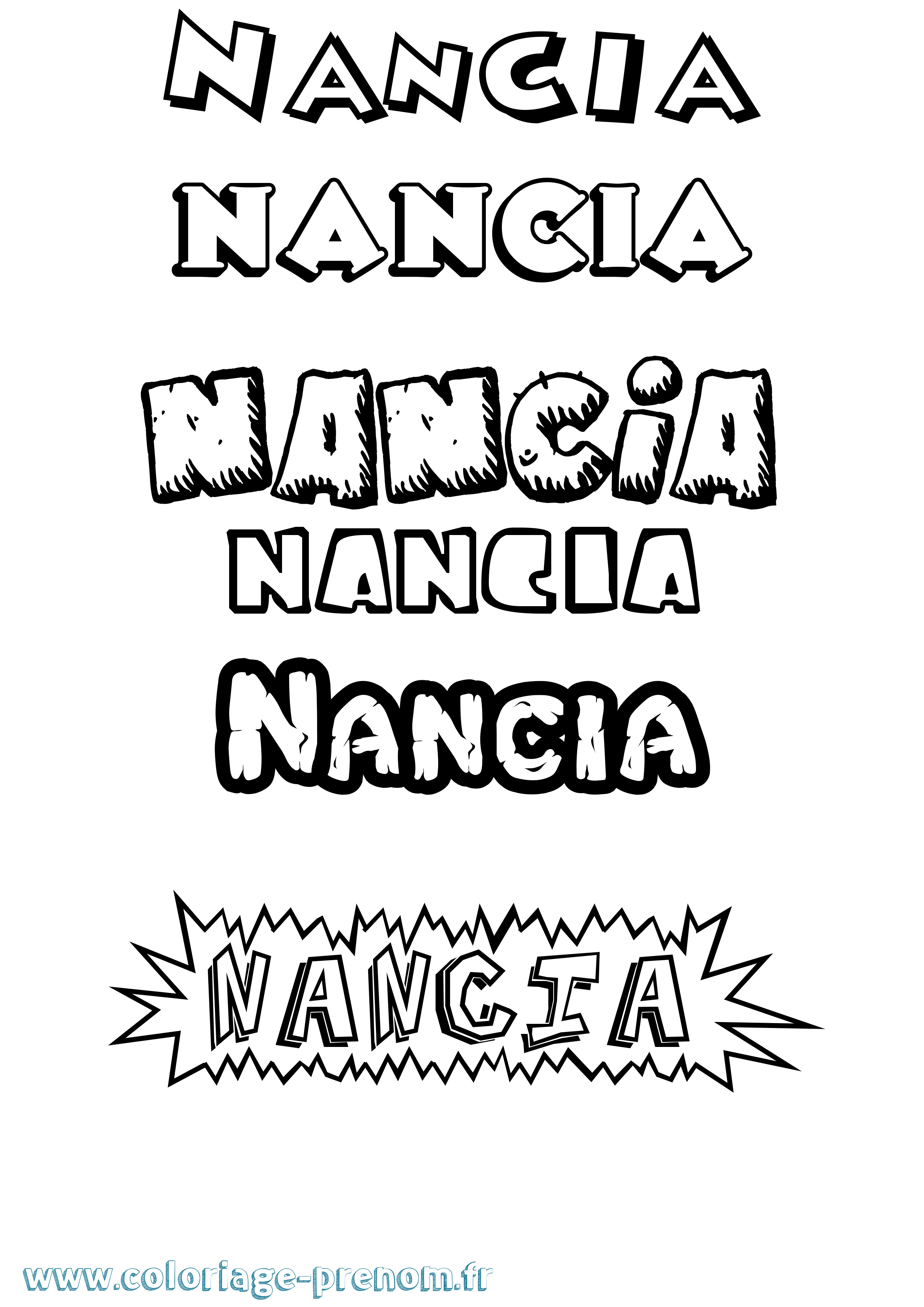 Coloriage Nancia Dessin Animé Coloriage prénom Nancia Dessin Animé