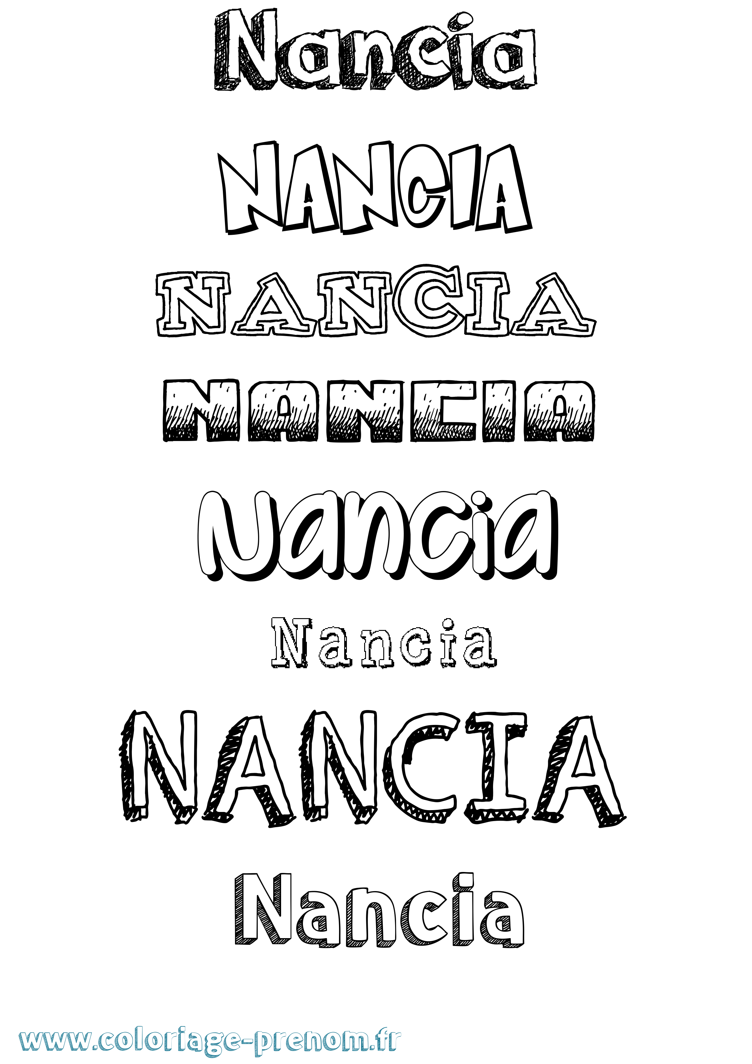 Coloriage Nancia Dessiné Coloriage prénom Nancia Dessiné