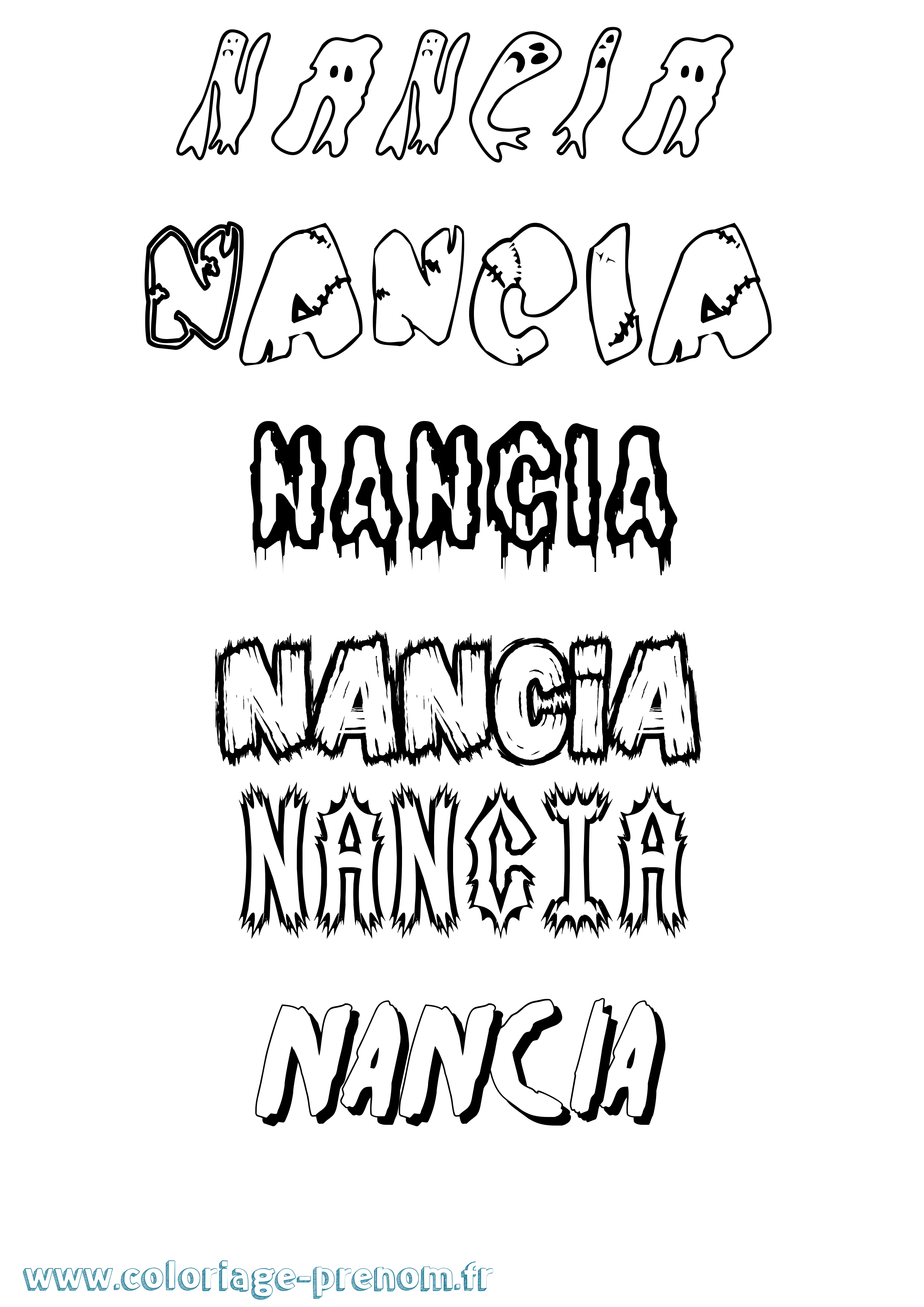 Coloriage Nancia Frisson Coloriage prénom Nancia Frisson