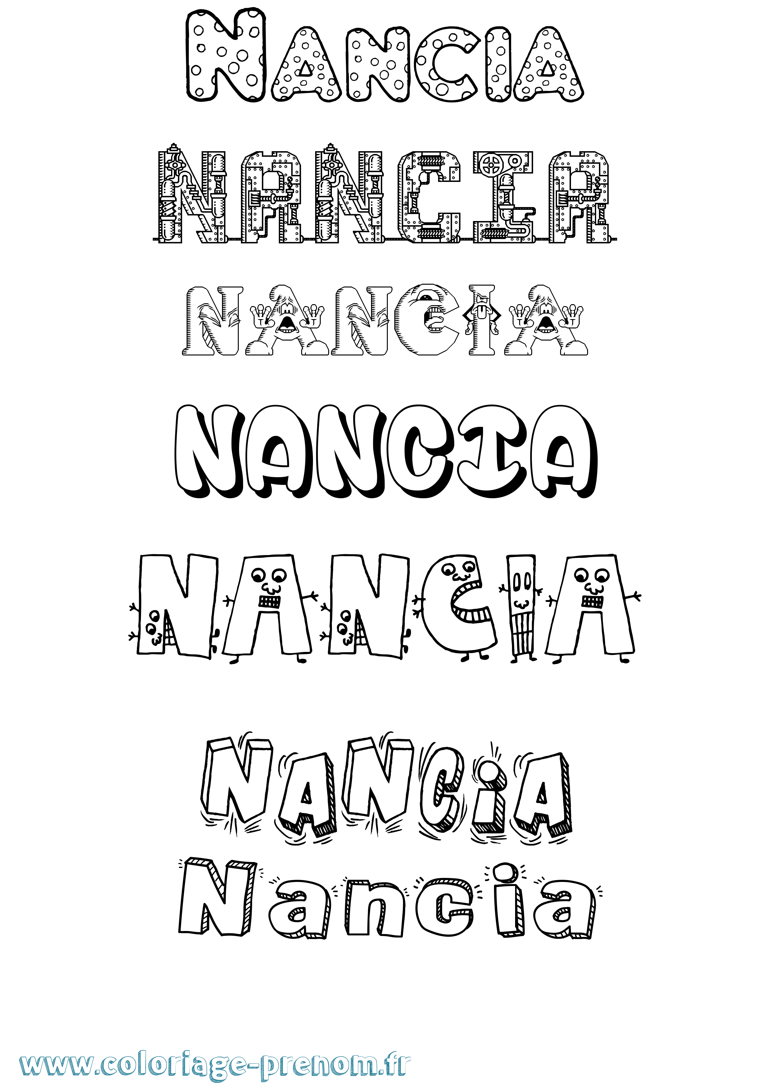 Coloriage Nancia Fun Coloriage prénom Nancia Fun