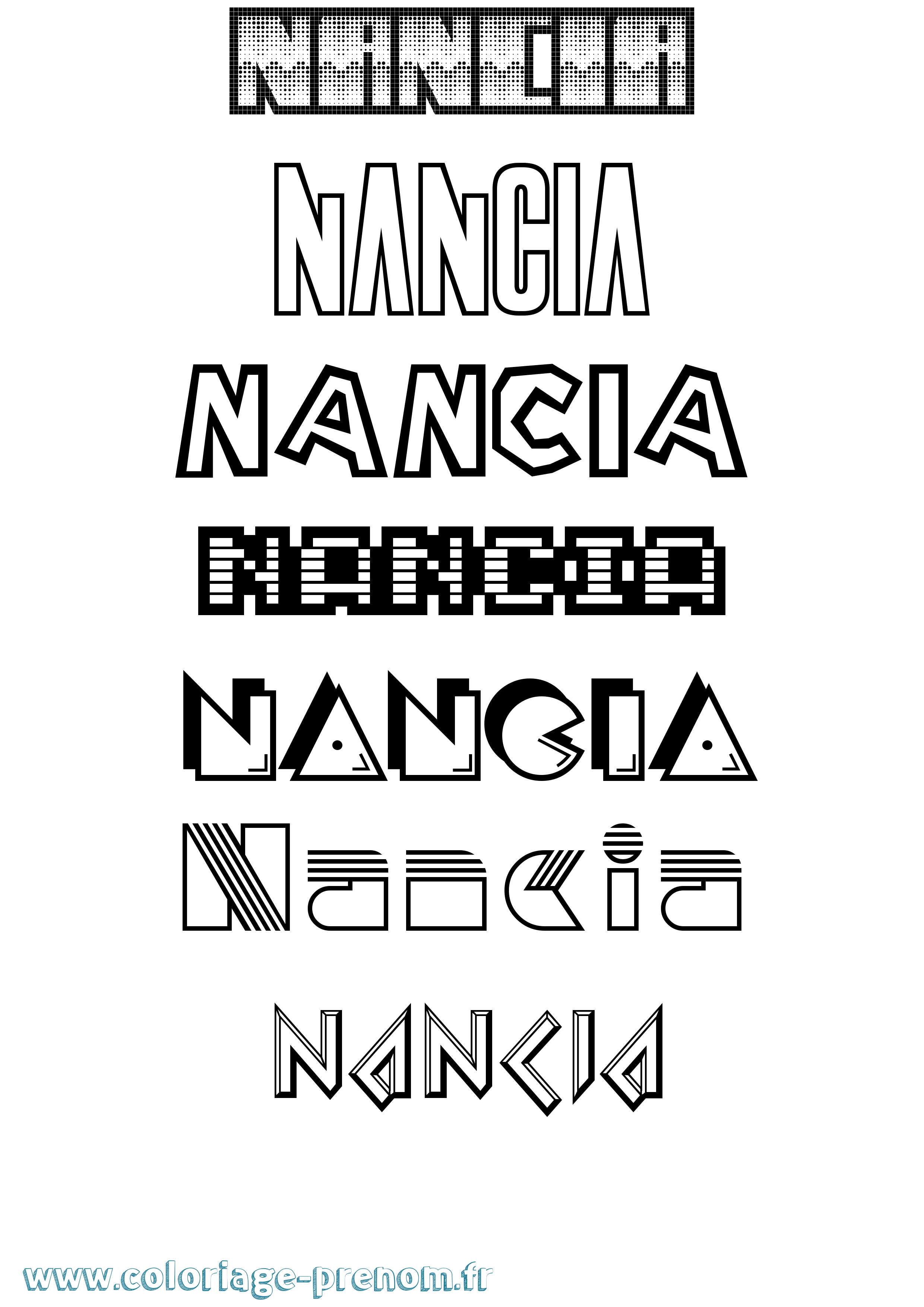 Coloriage Nancia Jeux Vidéos Coloriage prénom Nancia Jeux Vidéos