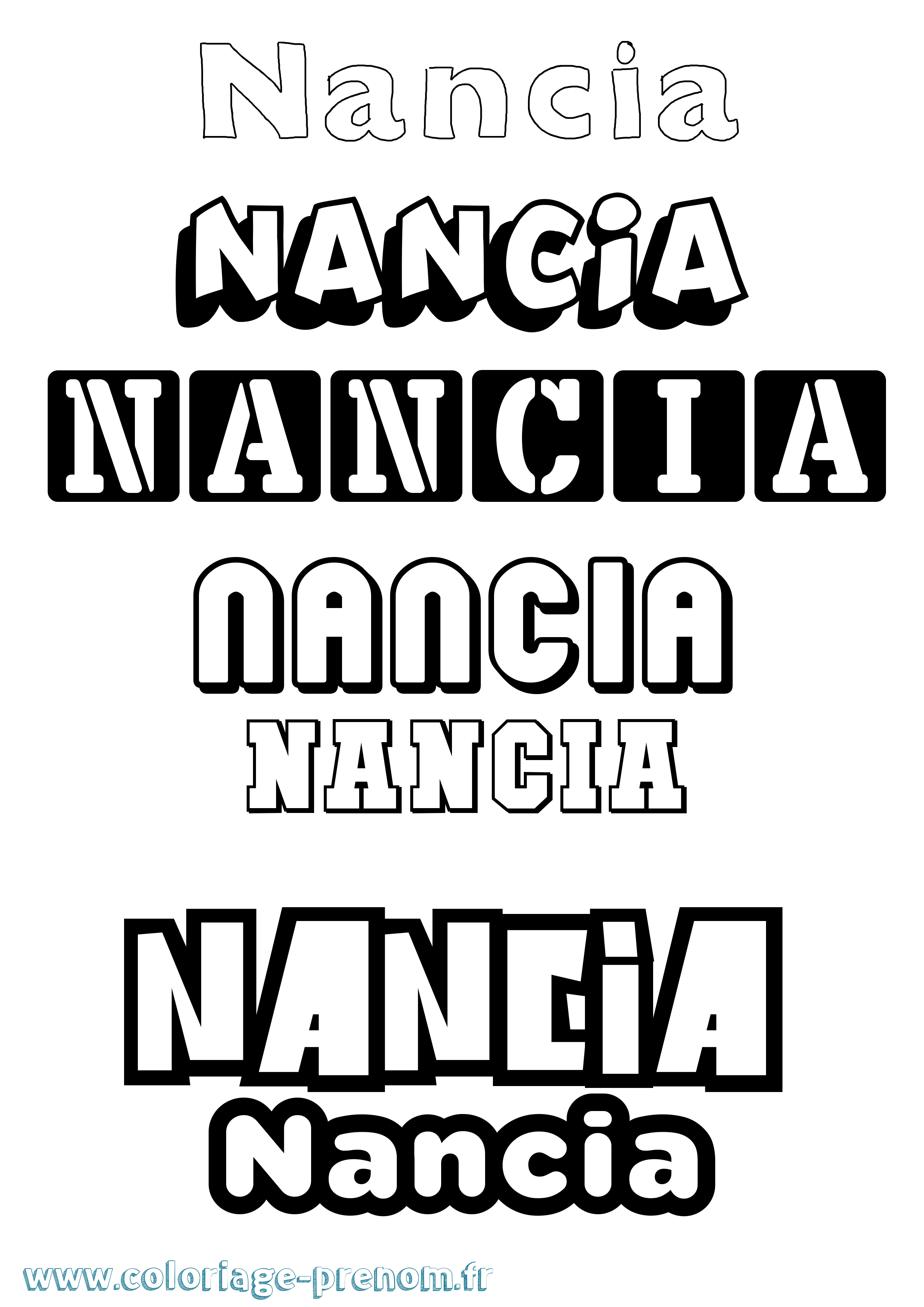 Coloriage Nancia Simple Coloriage prénom Nancia Simple