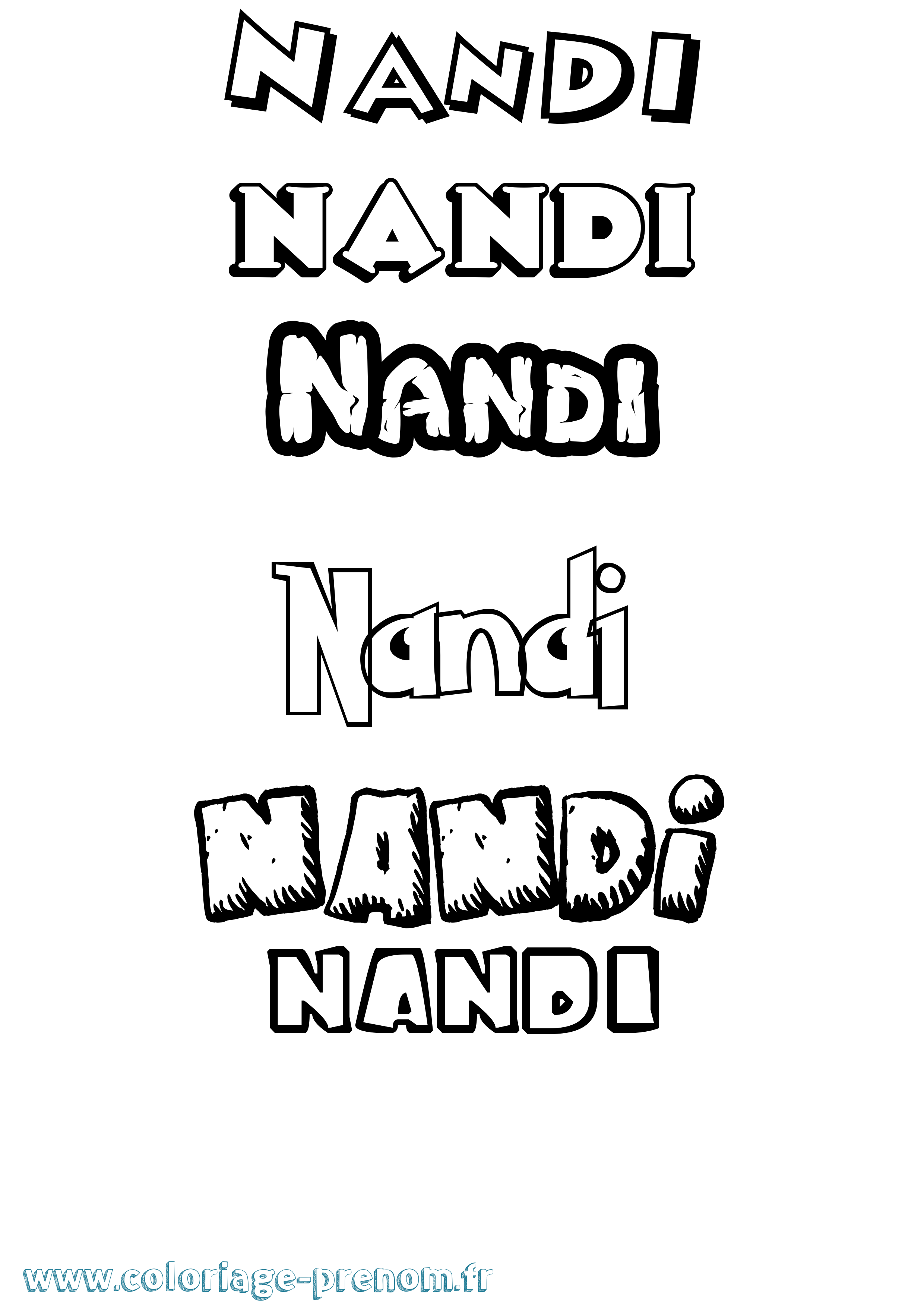 Coloriage Nandi Dessin Animé Coloriage prénom Nandi Dessin Animé