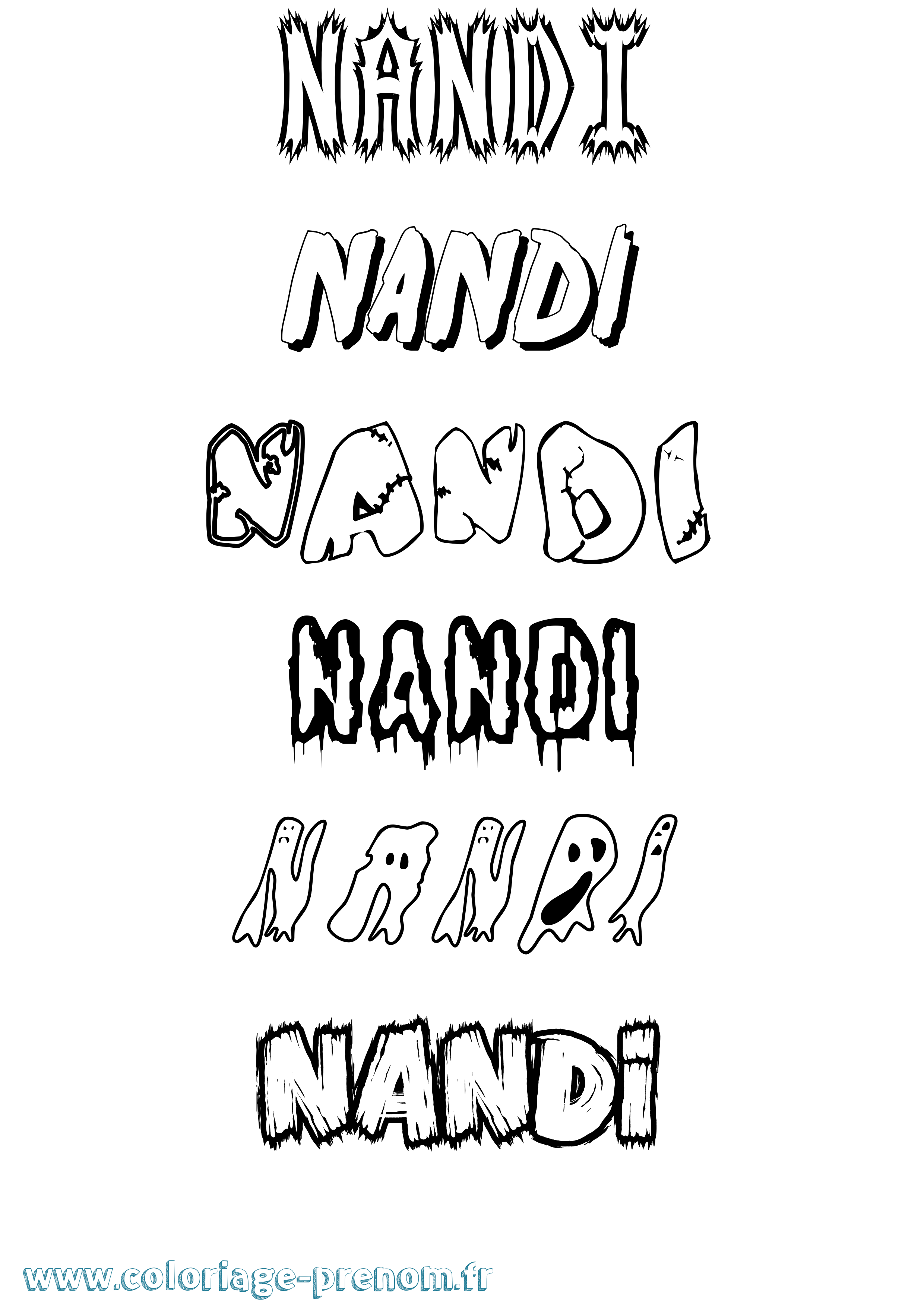 Coloriage Nandi Frisson Coloriage prénom Nandi Frisson