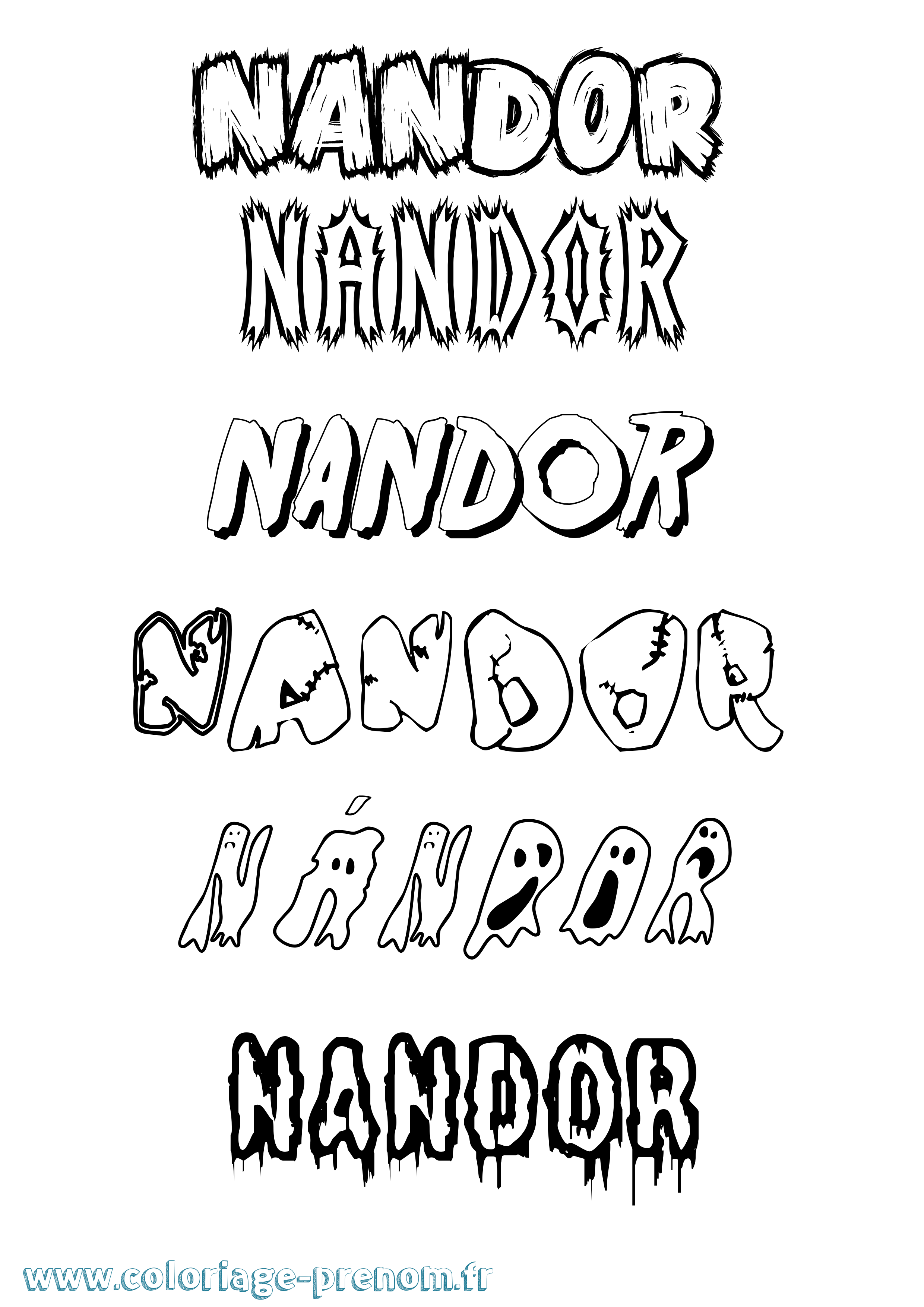 Coloriage Nándor Frisson Coloriage prénom Nándor Frisson