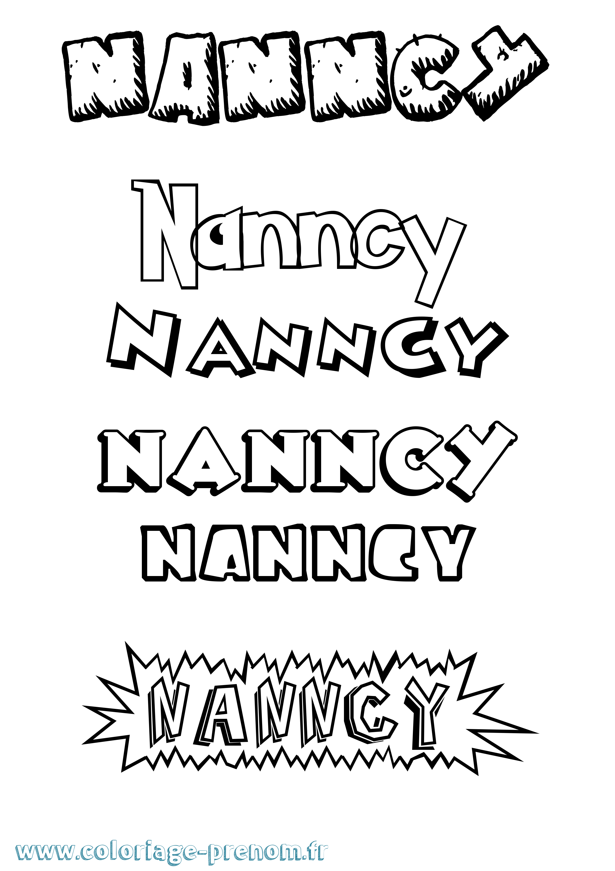Coloriage Nanncy Dessin Animé Coloriage prénom Nanncy Dessin Animé
